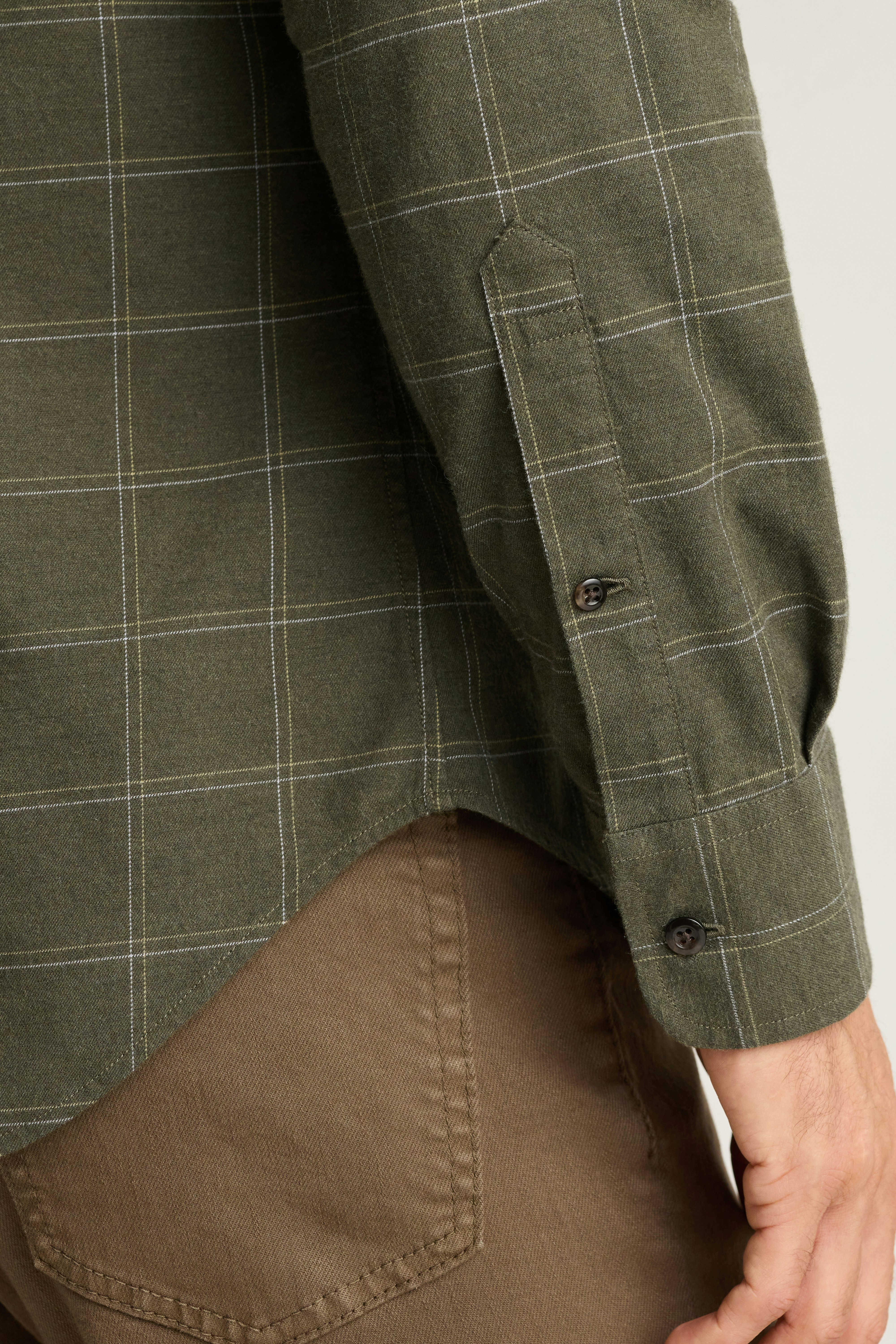 Everyday Lightweight Flannel Shirt olive windowpane