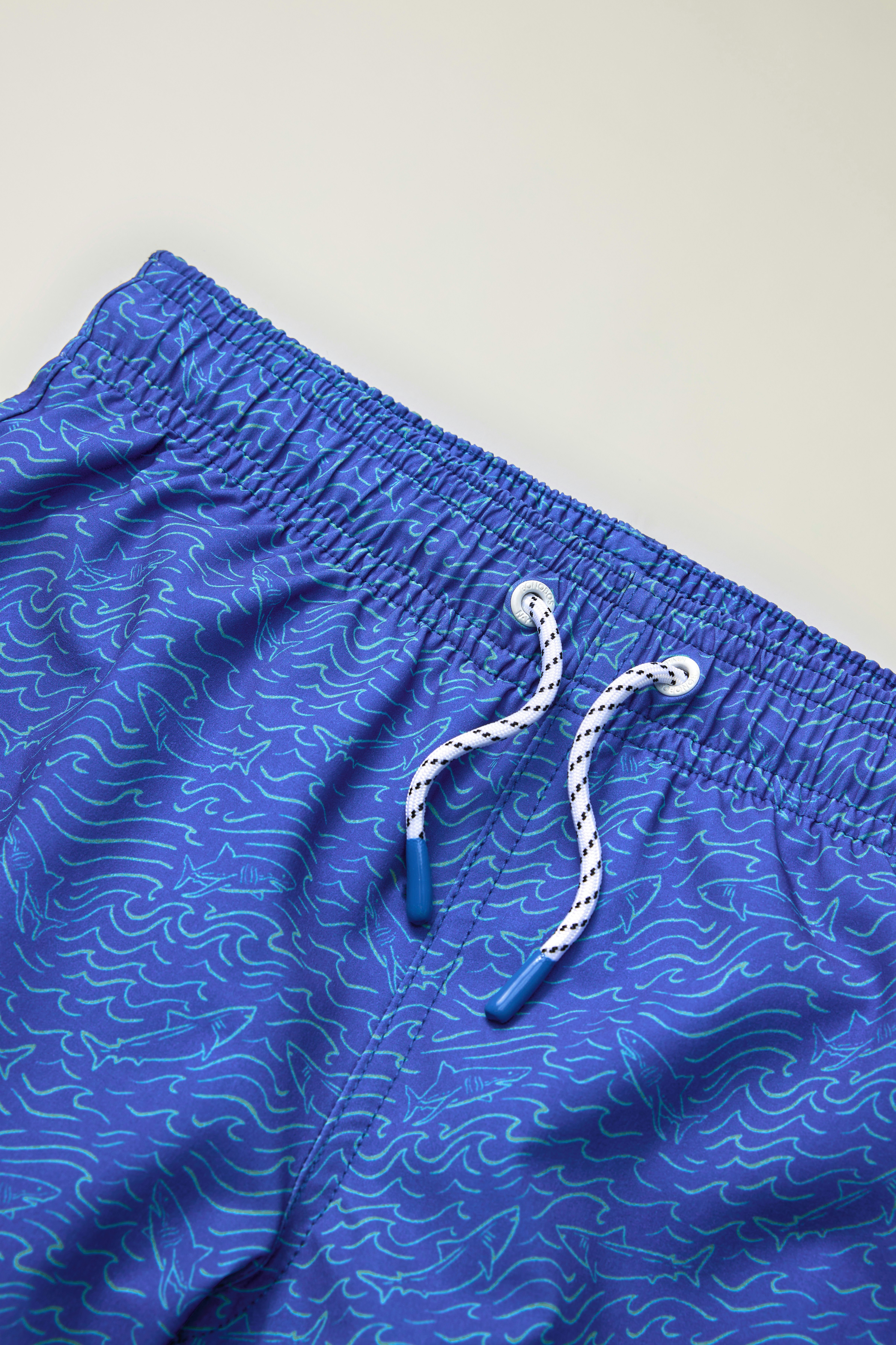 Bonoboys Swim Trunks blue shark waves