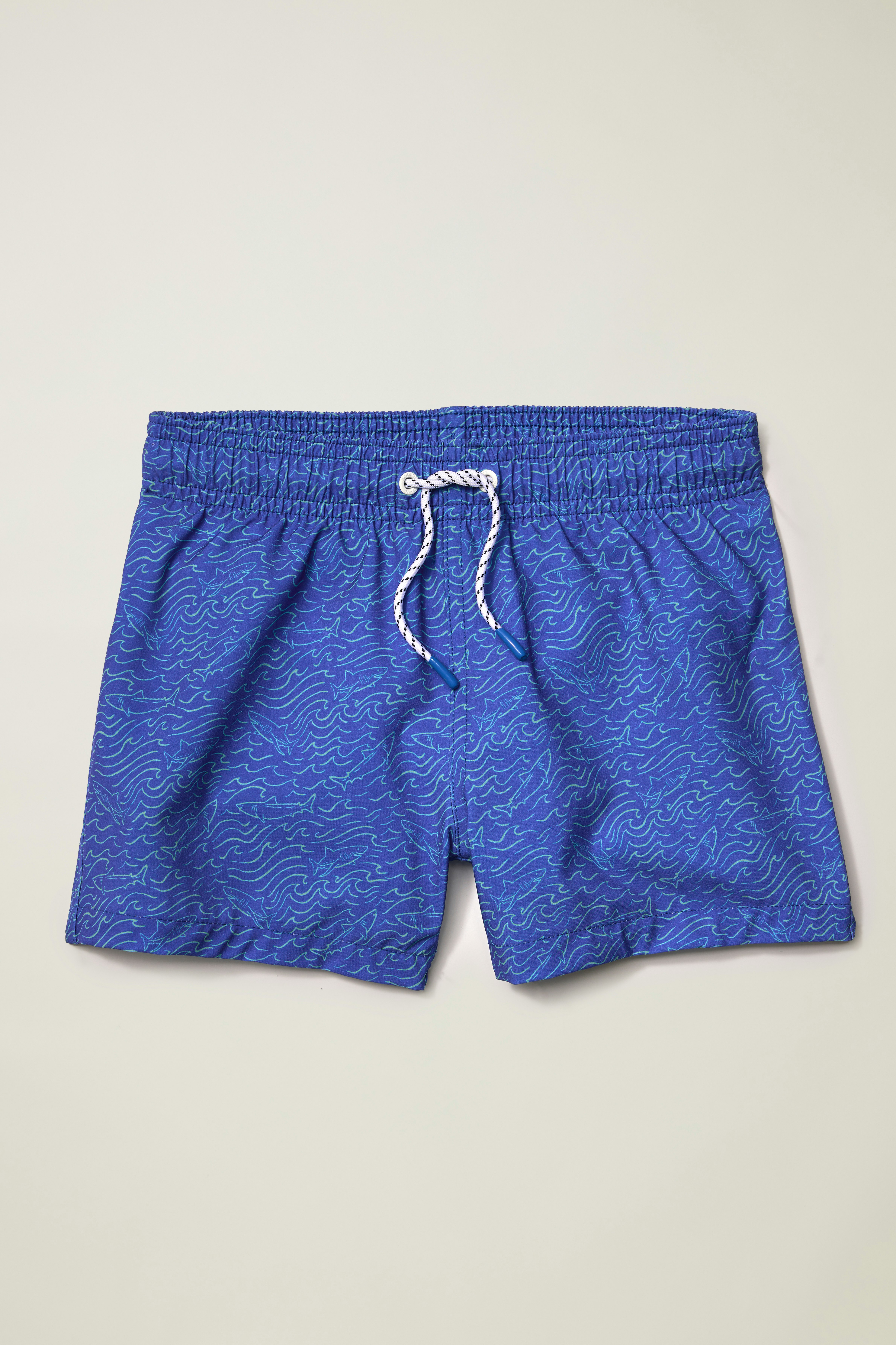 Bonoboys Swim Trunks blue shark waves