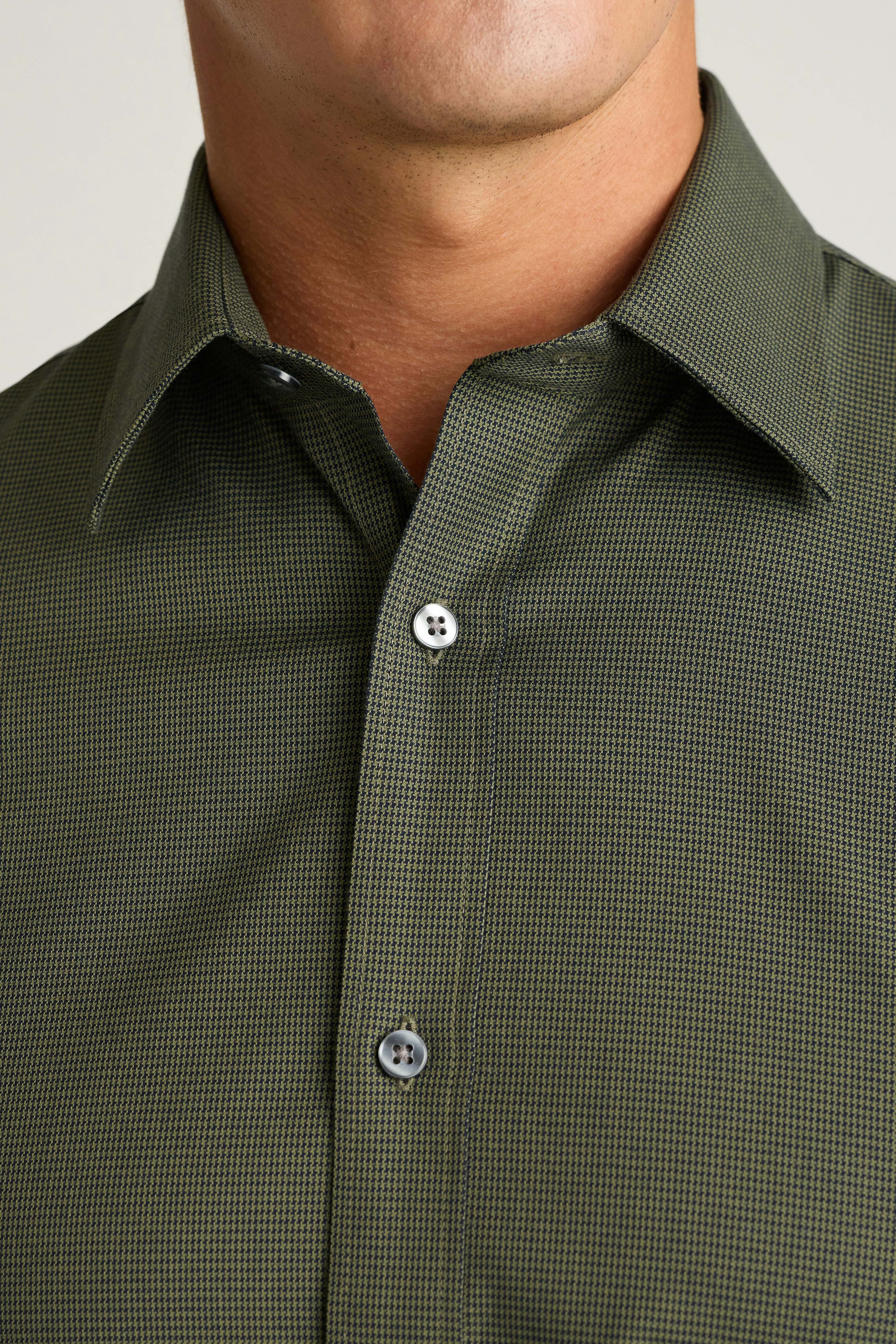 Weekday Warrior Dress Shirt navy olive houndstooth