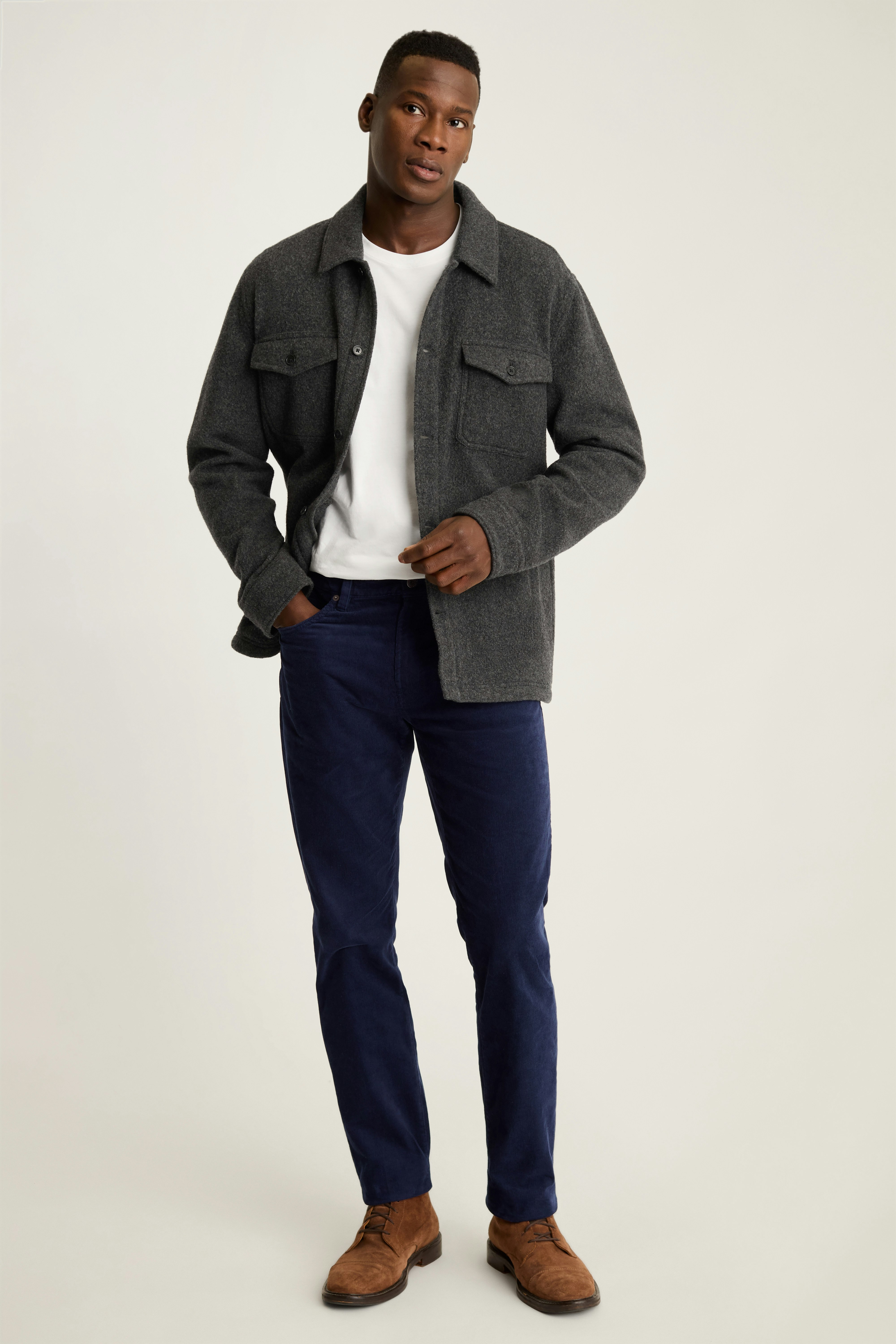 Corduroy 5-Pocket Pants maritime blue