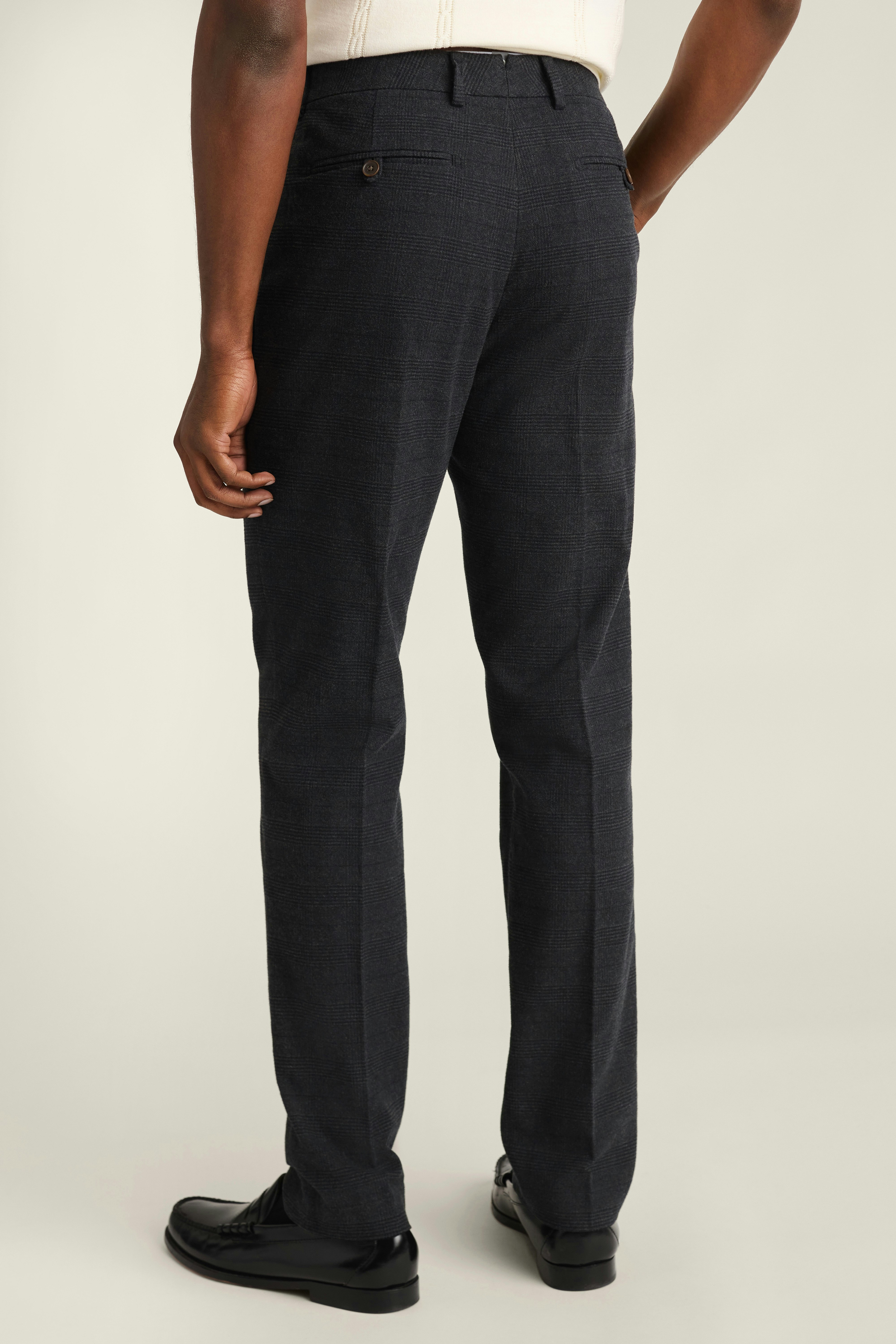 Primo Chino navy blue glen plaid