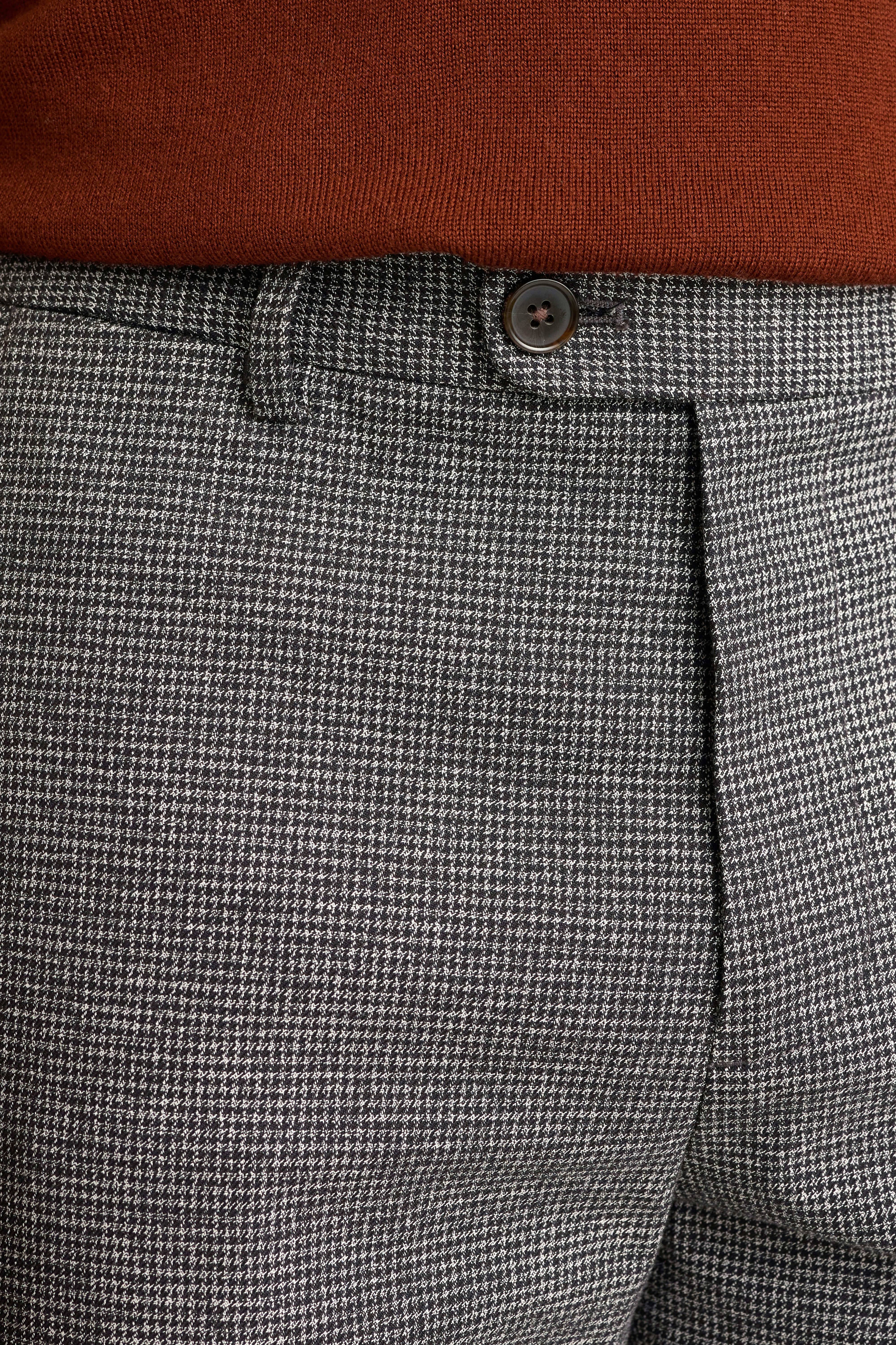 Primo Chino grey houndstooth