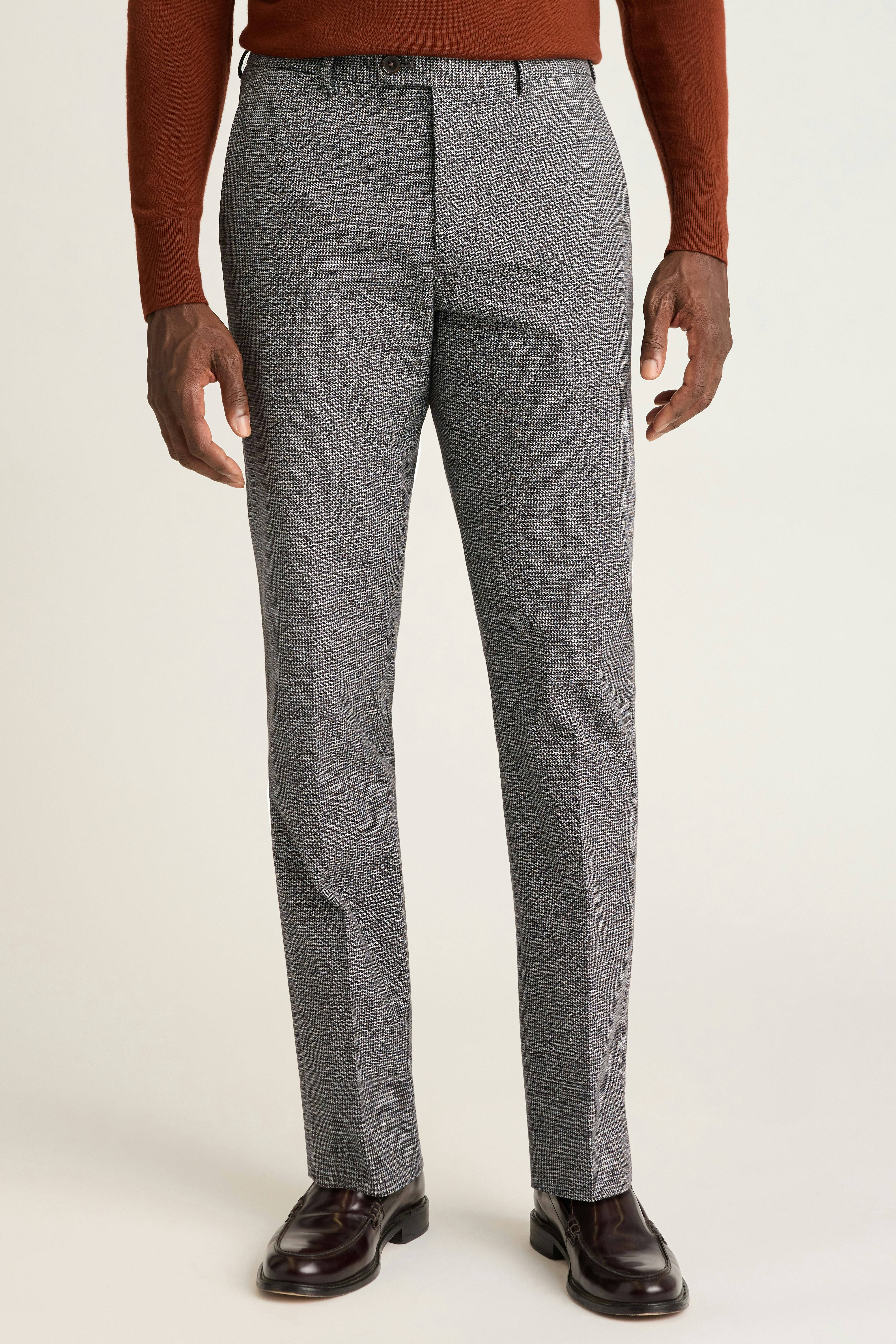 Primo Chino grey houndstooth