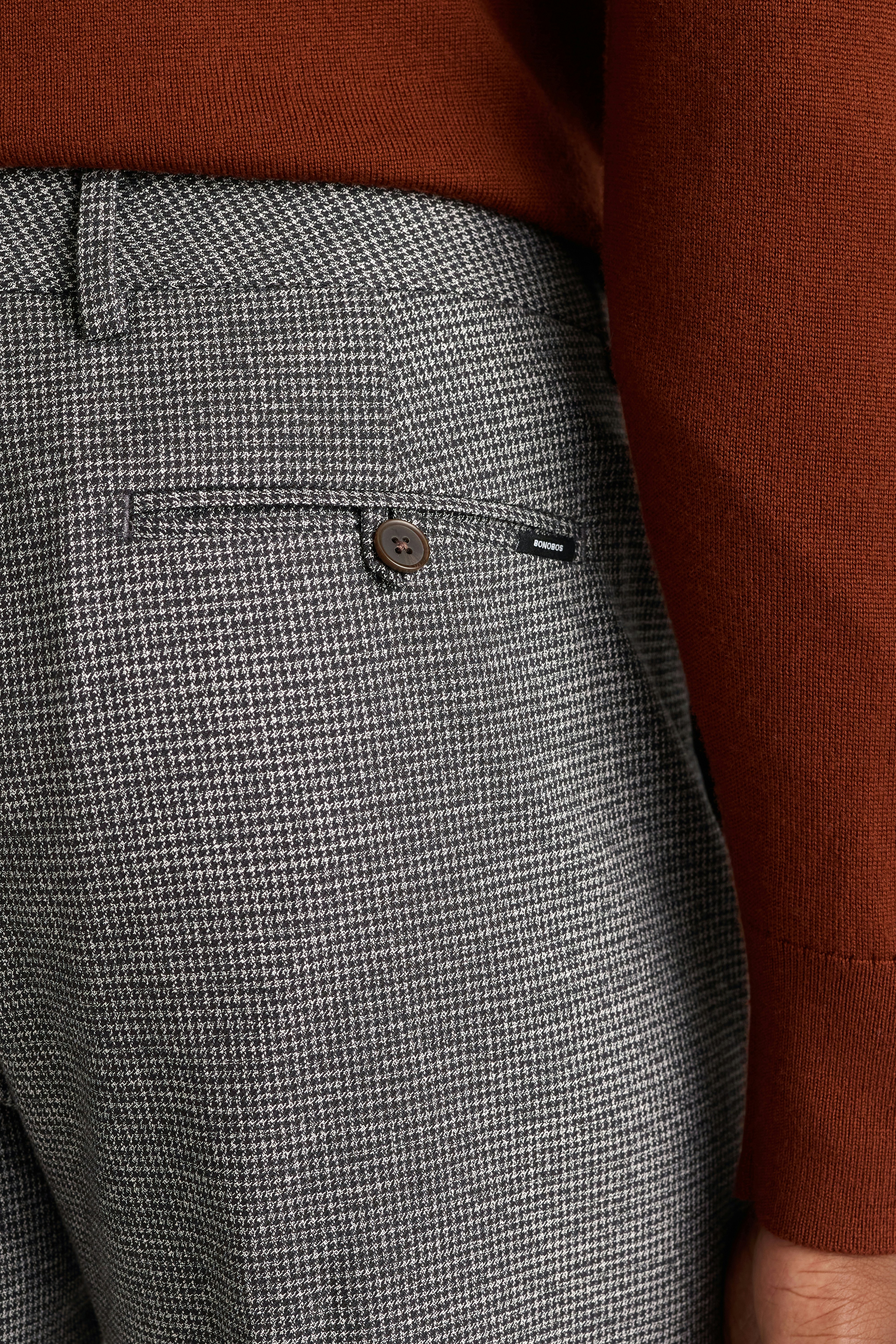 Primo Chino grey houndstooth