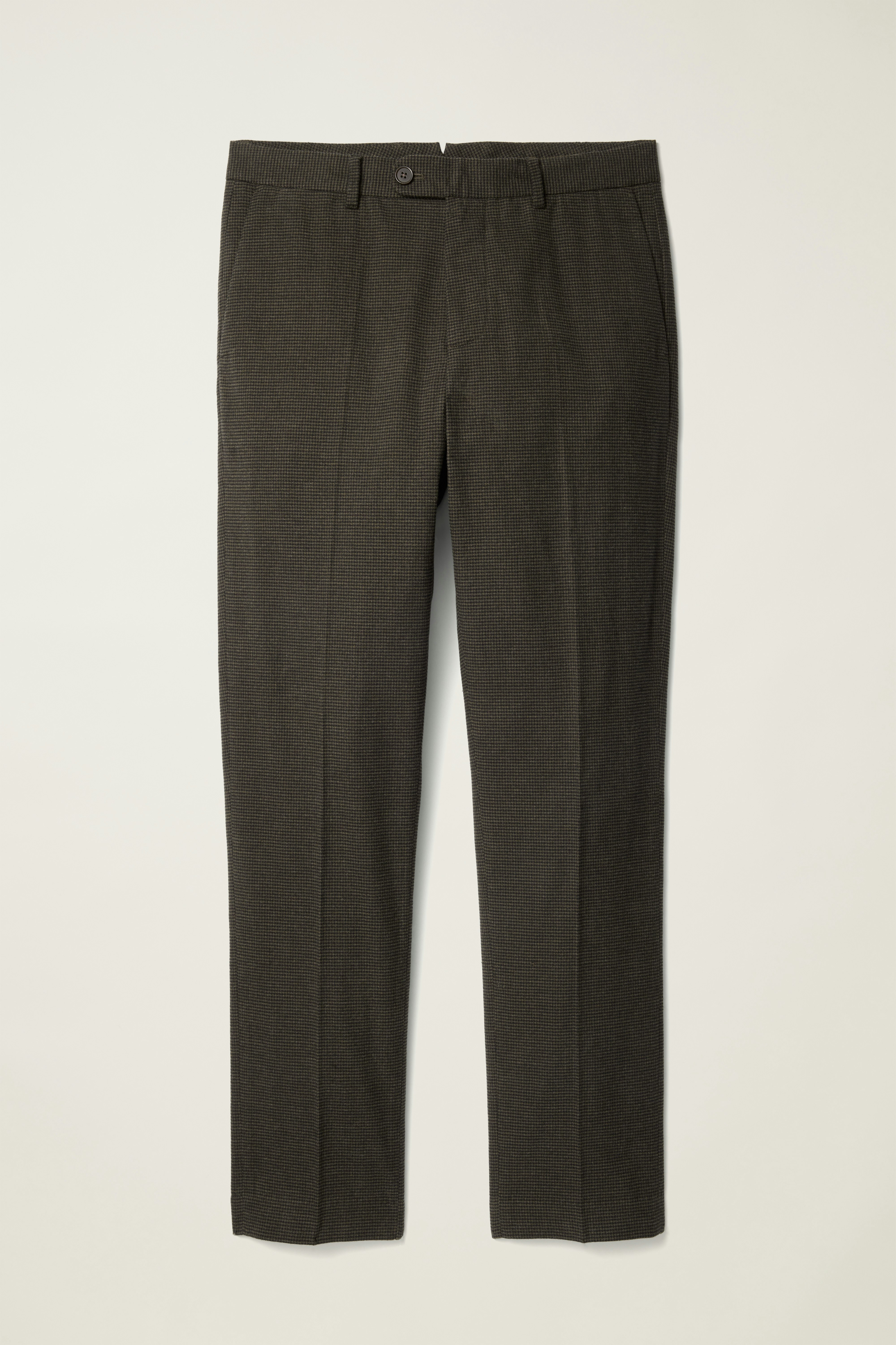 Primo Chino olive green houndstooth