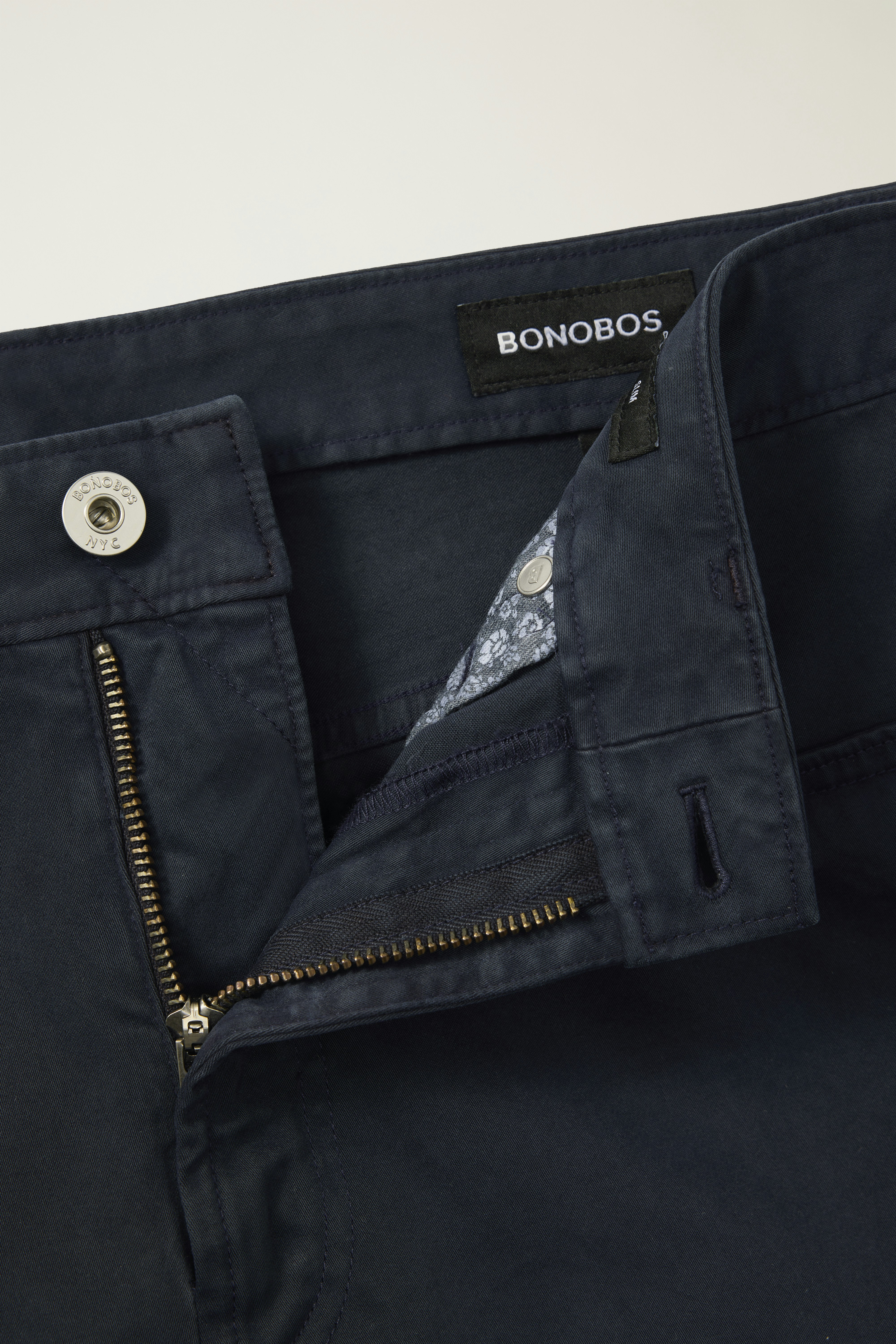 Italian Brushed 5-Pocket Pants dark navy blue