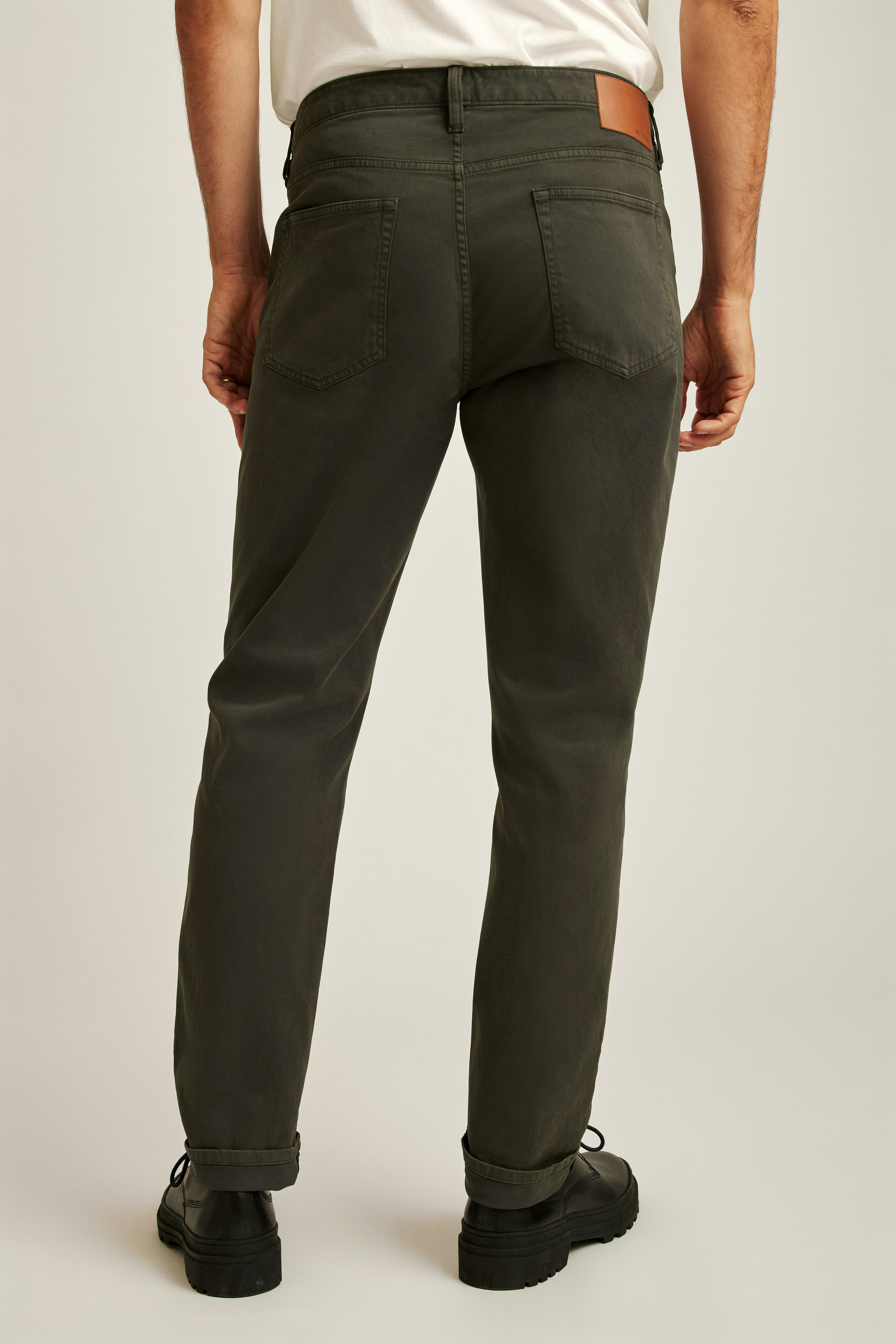 Italian Brushed 5-Pocket Pants dark steel