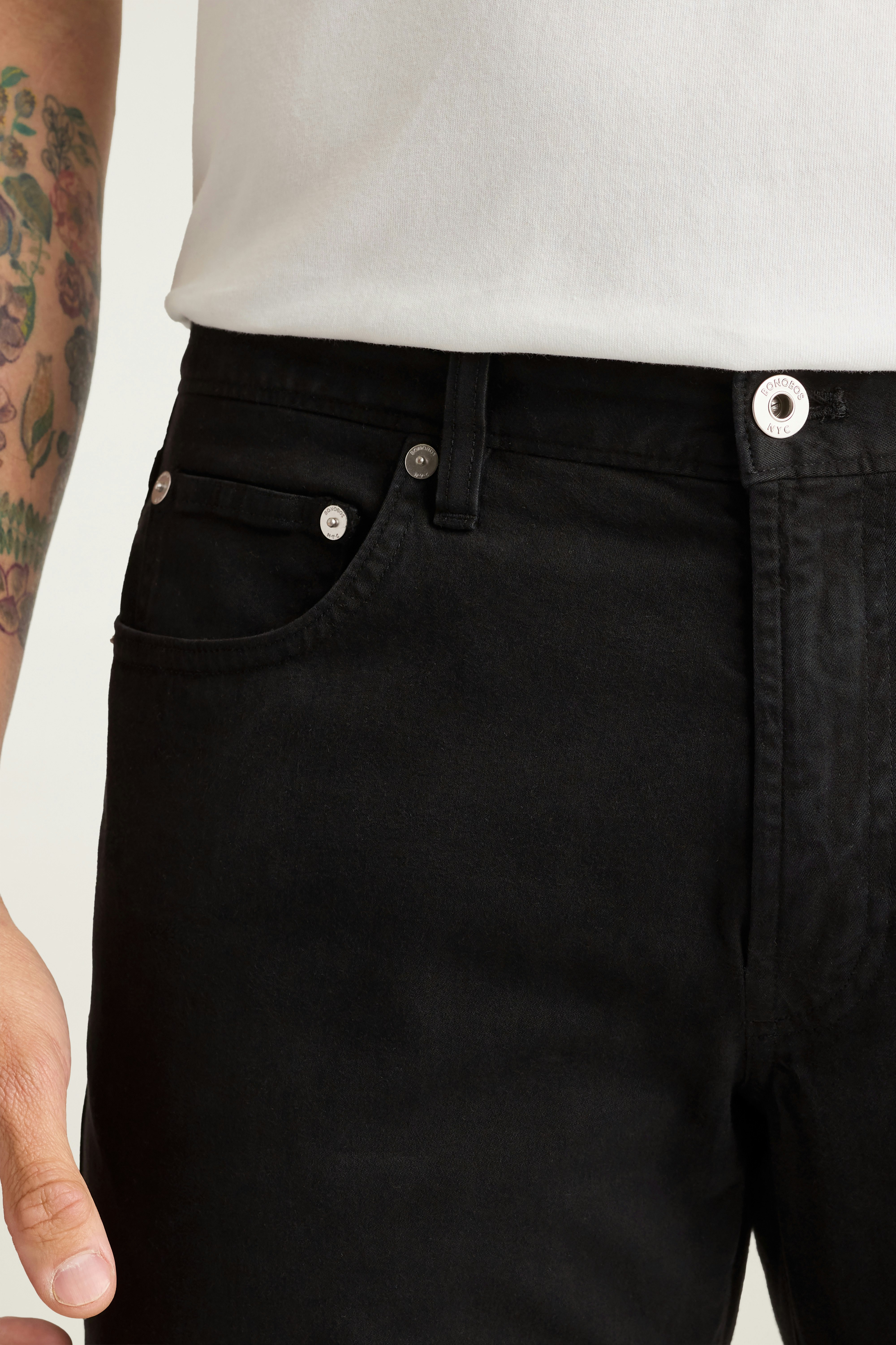 Italian Brushed 5-Pocket Pants jet black