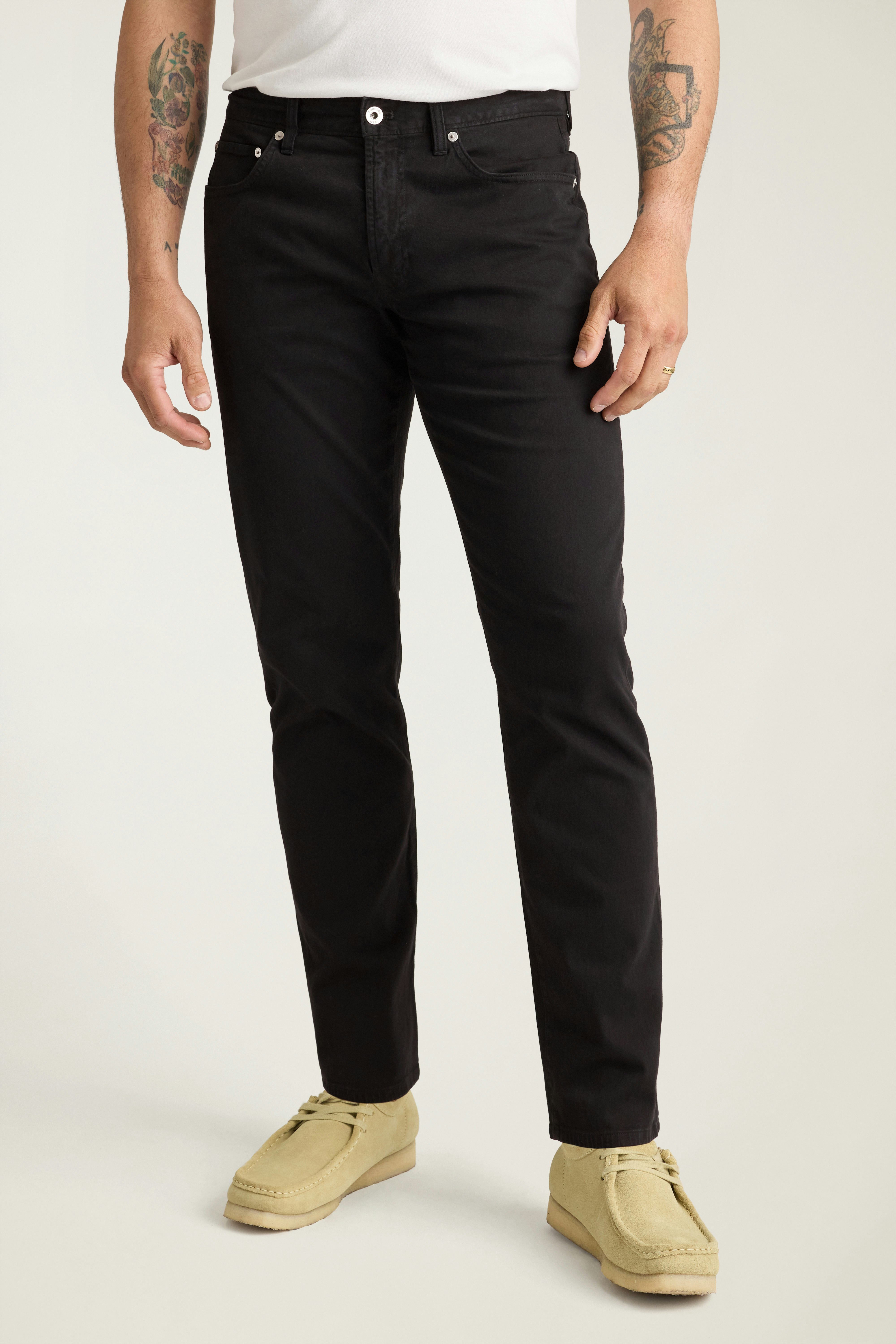 Italian Brushed 5-Pocket Pants jet black