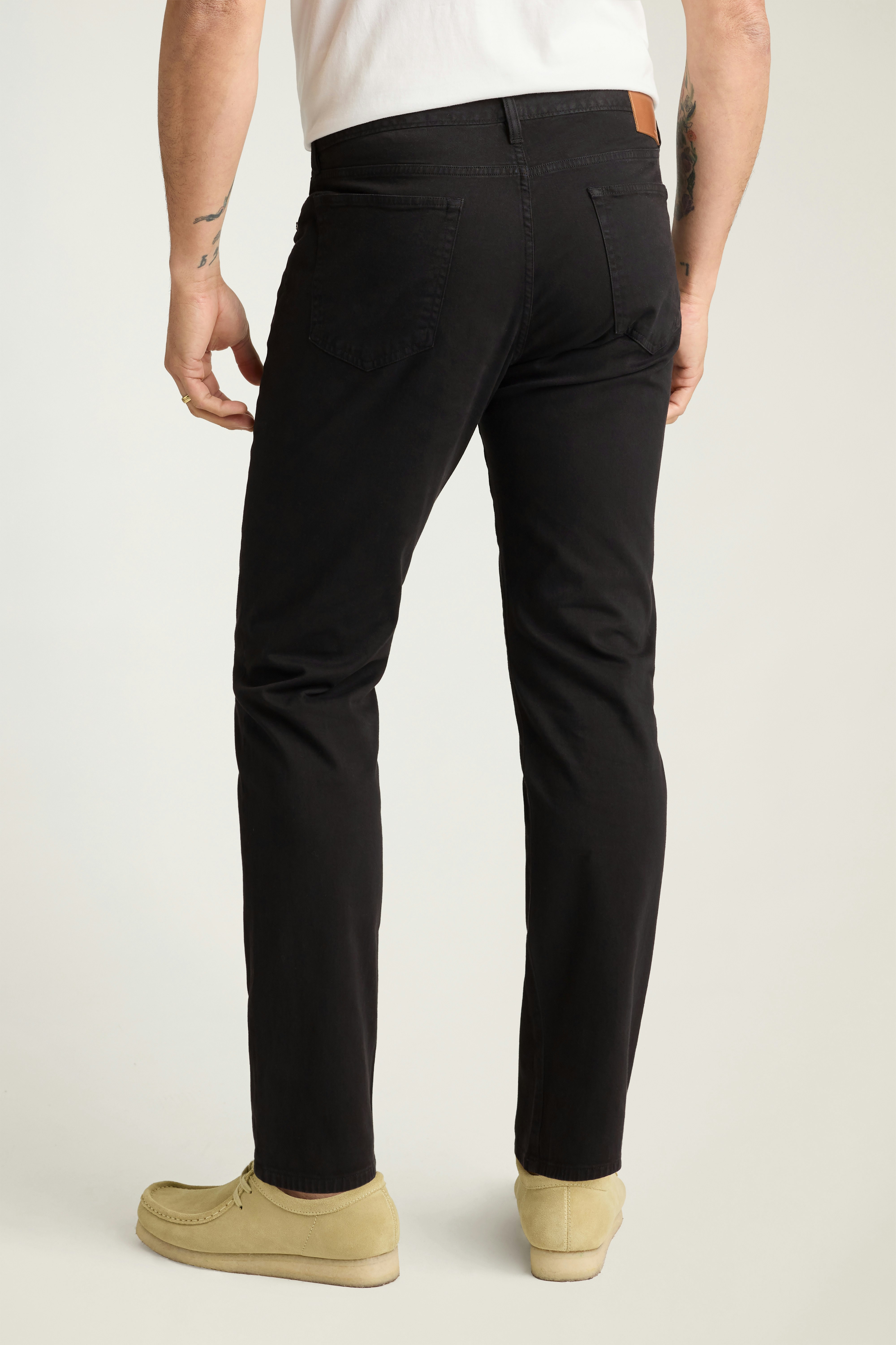 Italian Brushed 5-Pocket Pants jet black
