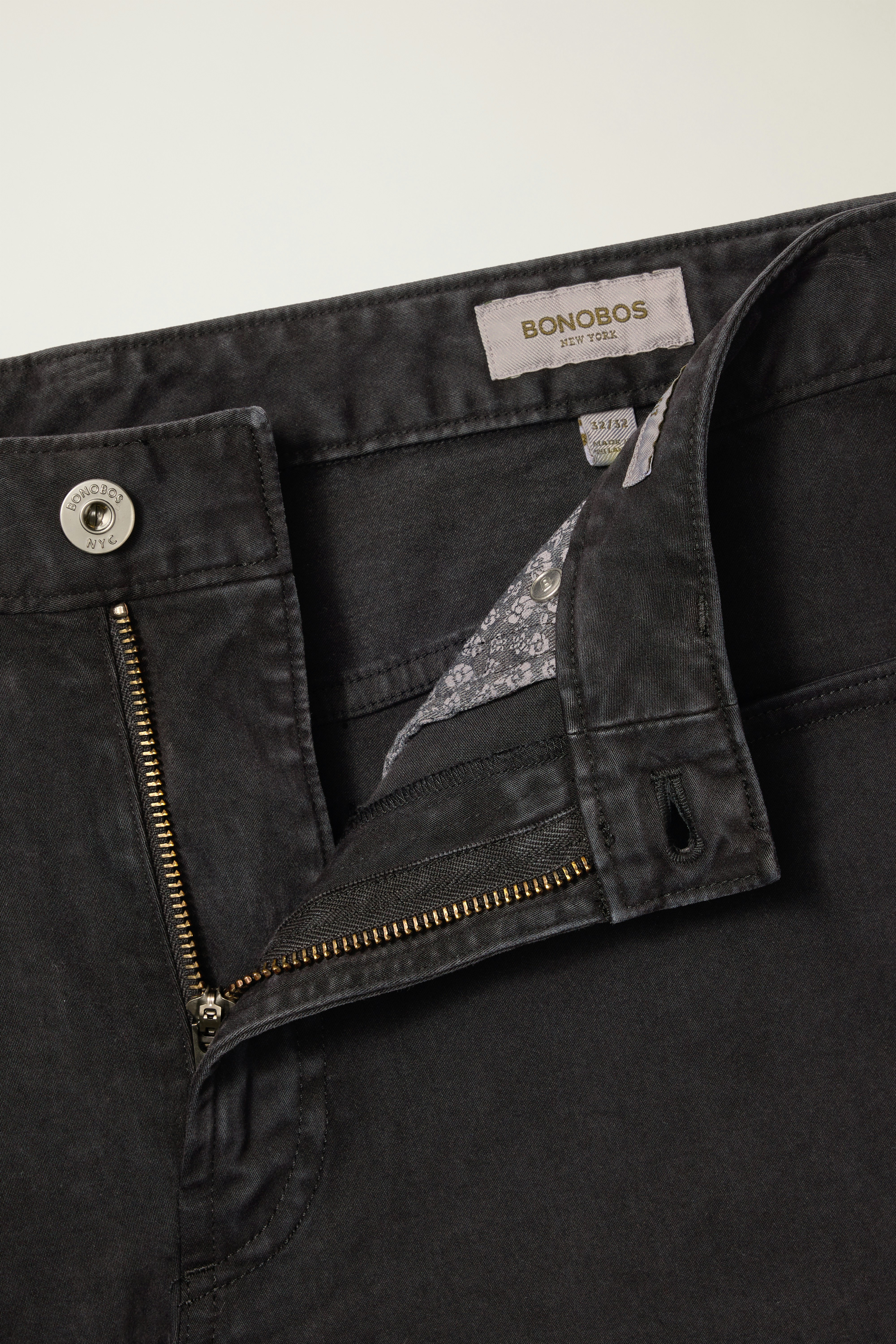 Italian Brushed 5-Pocket Pants jet black