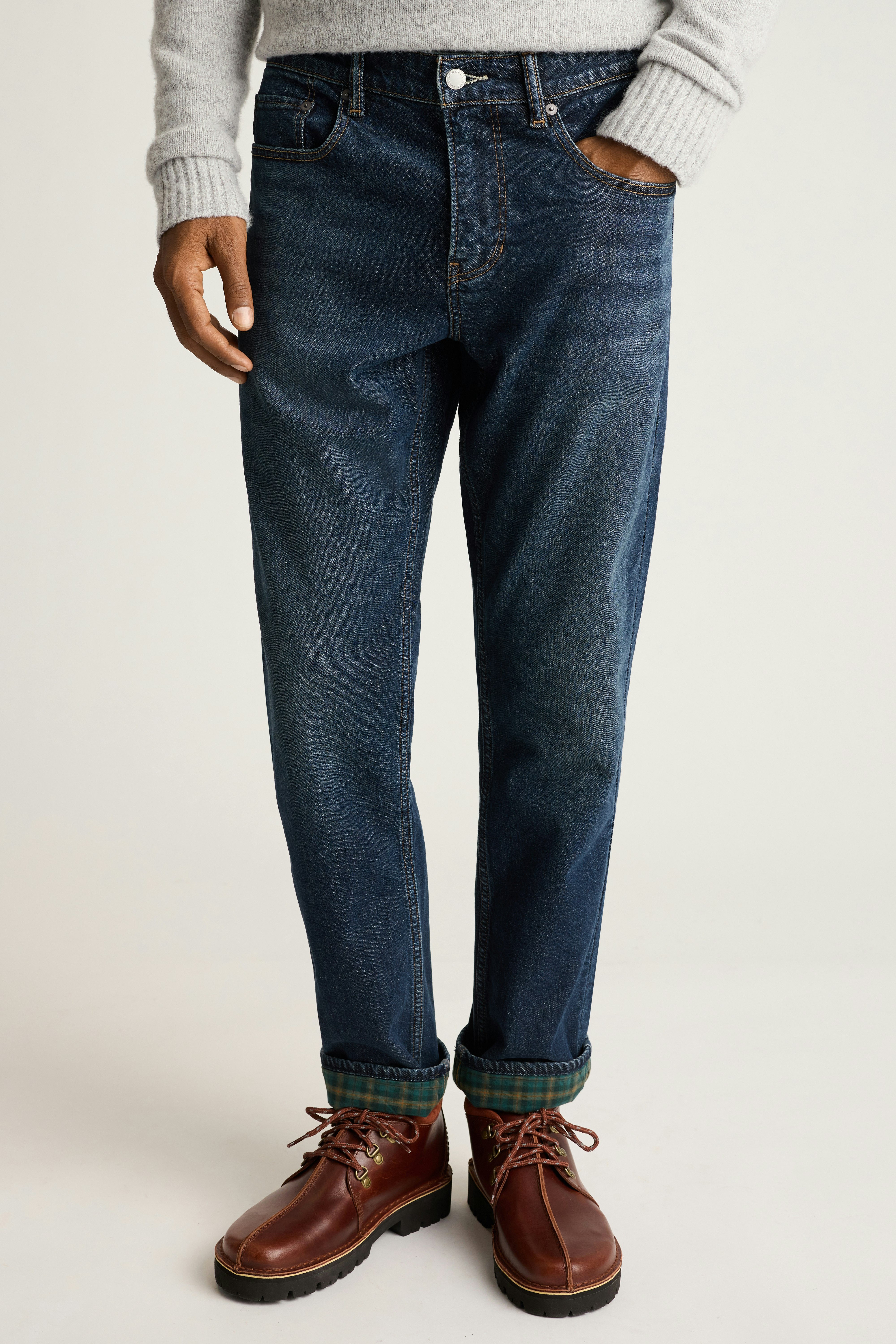 Fireside Flannel Lined Jean mid blue wash