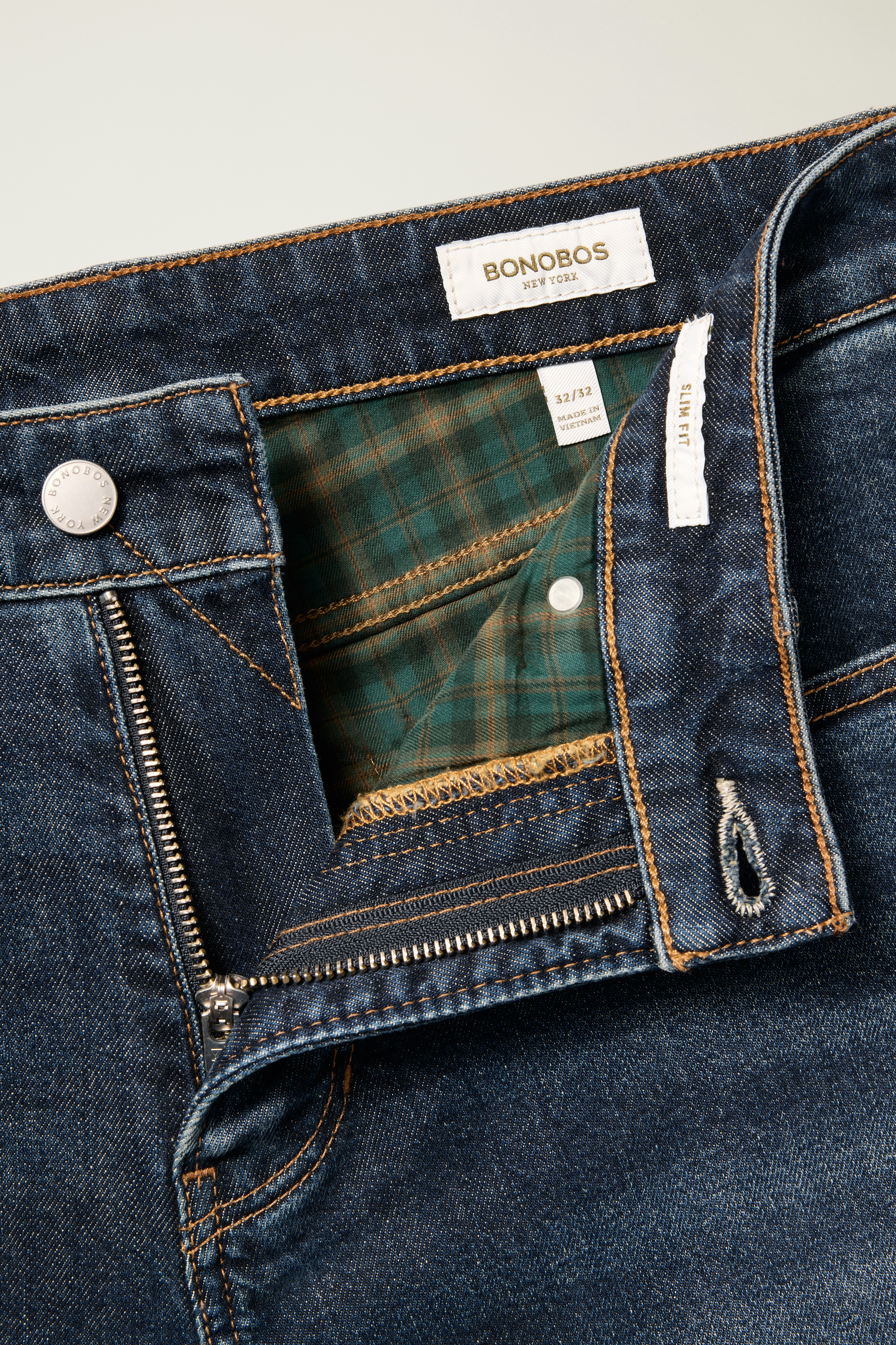 Fireside Flannel Lined Jean mid blue wash