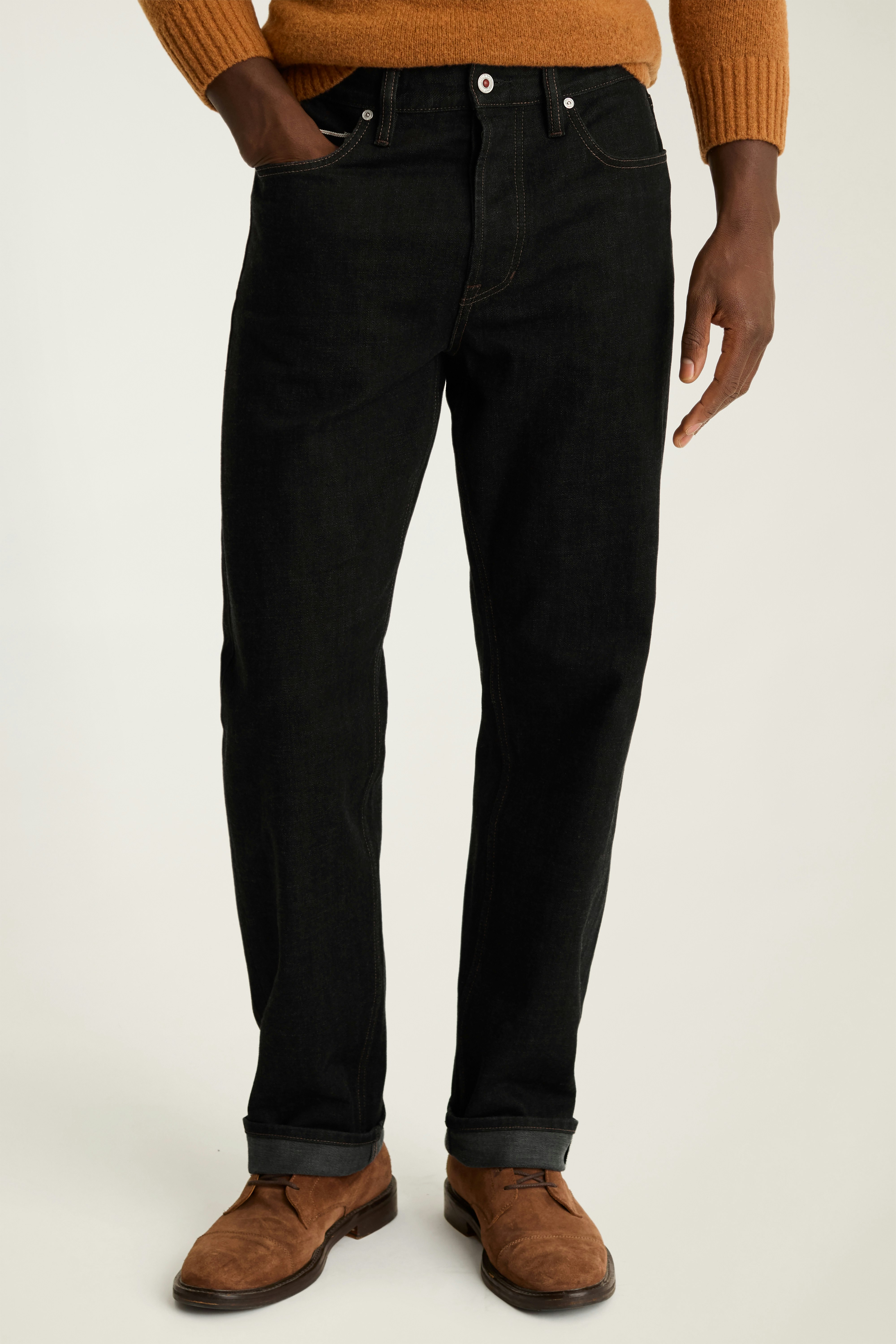 Japanese Stretch Selvedge Jeans black rinse wash