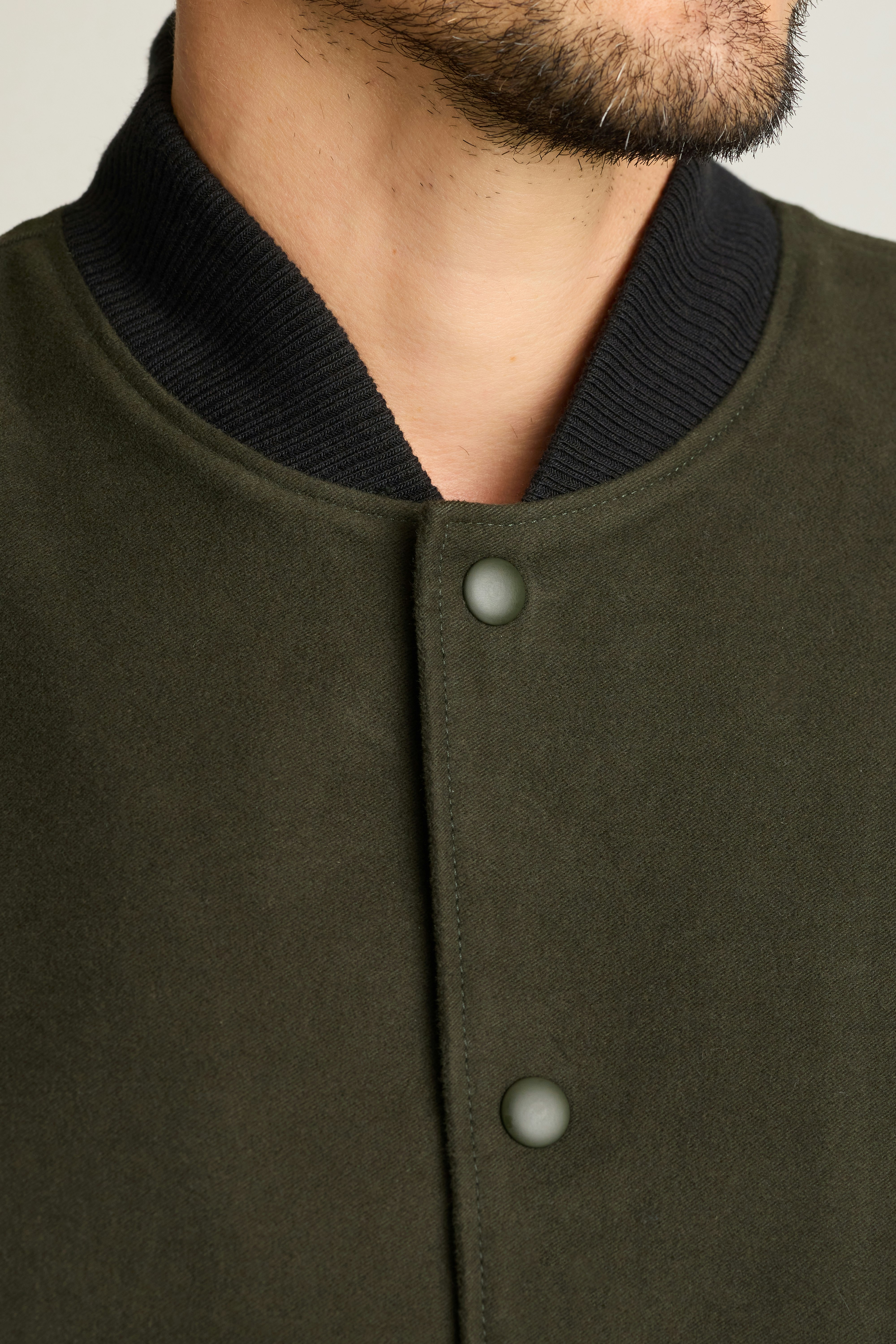 The Italian Moleskin Bomber dark olive green