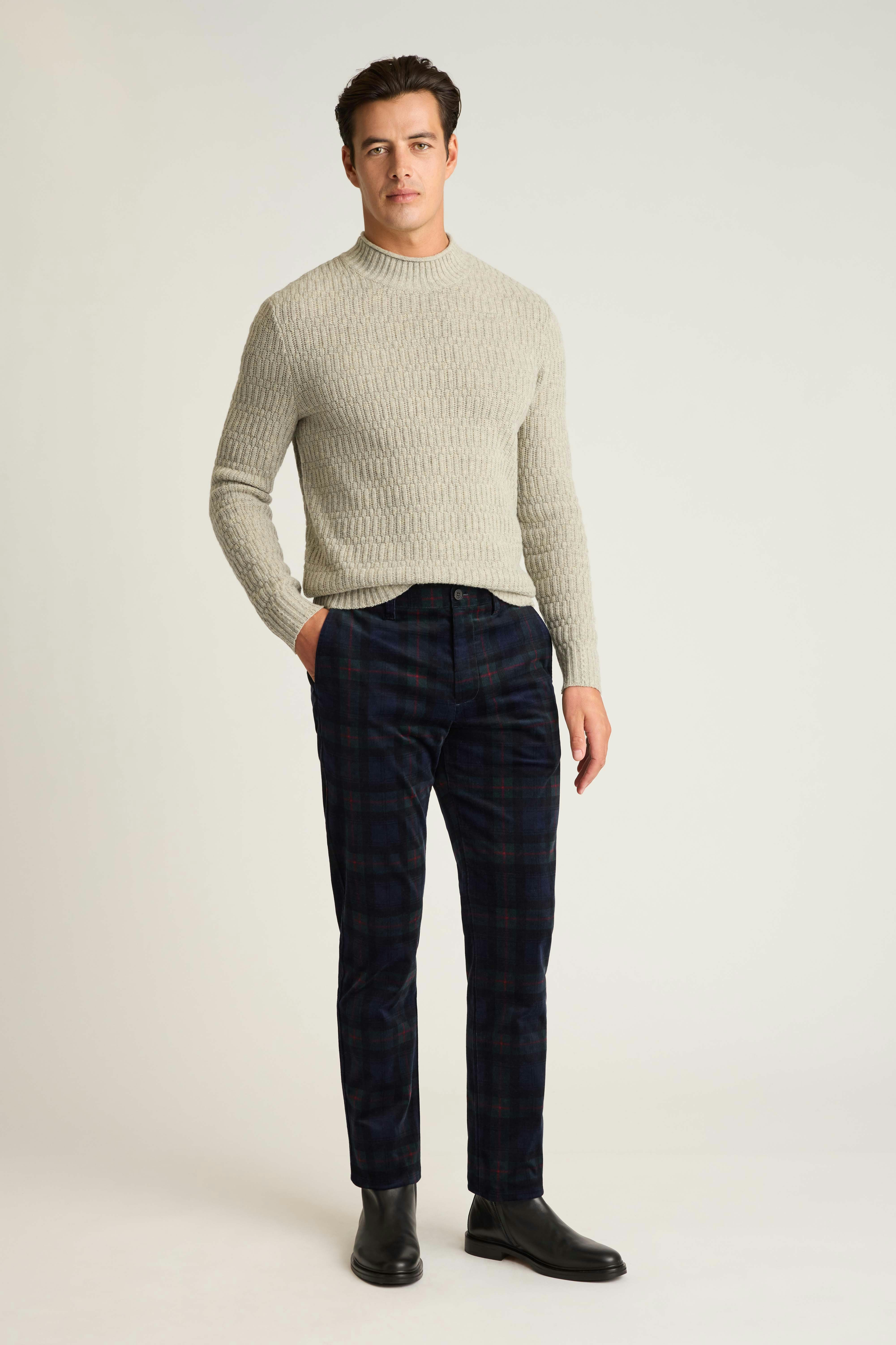 Reveler Chino holiday plaid velvet