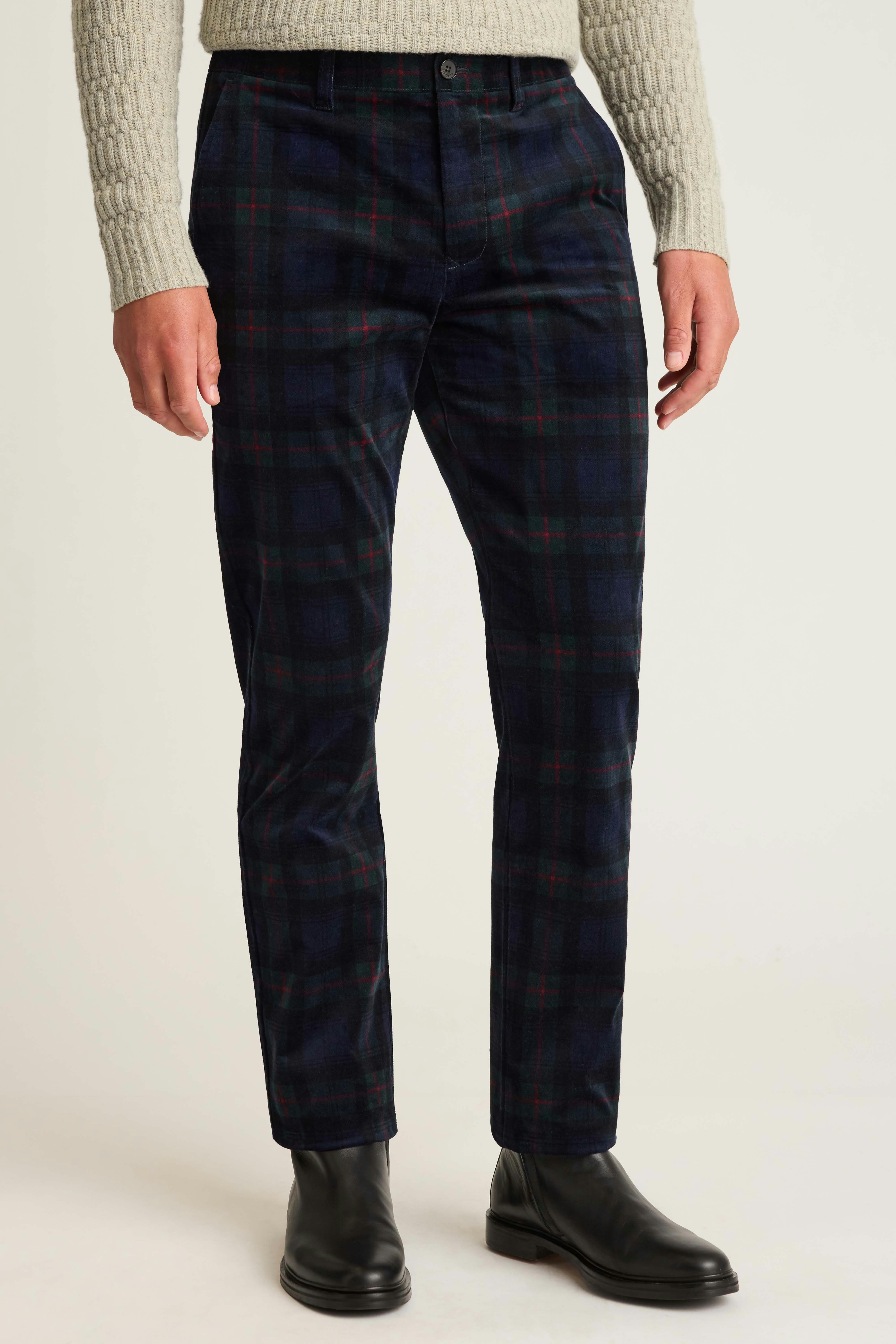 Reveler Chino holiday plaid velvet