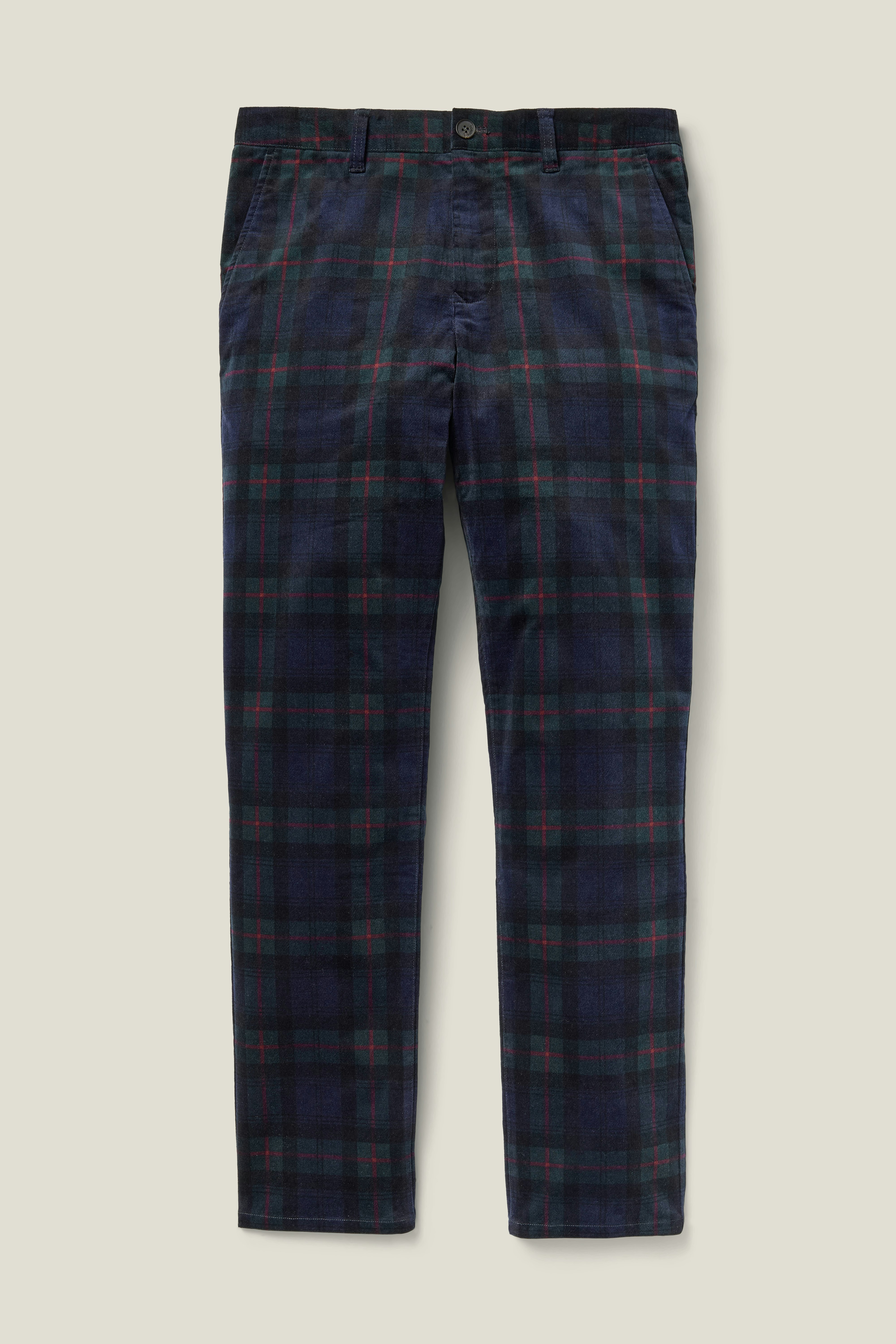 Reveler Chino holiday plaid velvet