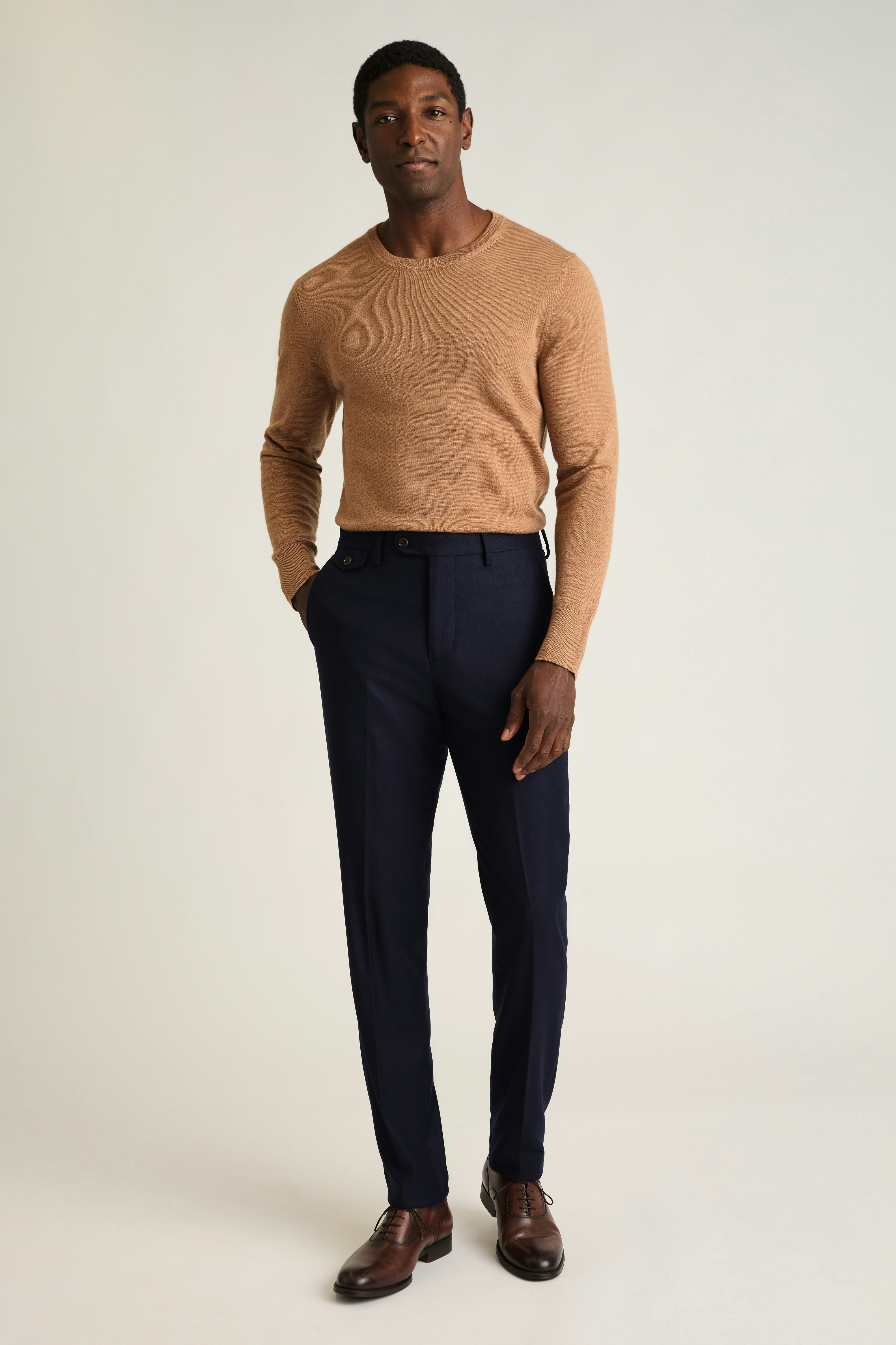 Jetsetter Italian Brushed Wool Dress Pant dark navy blue