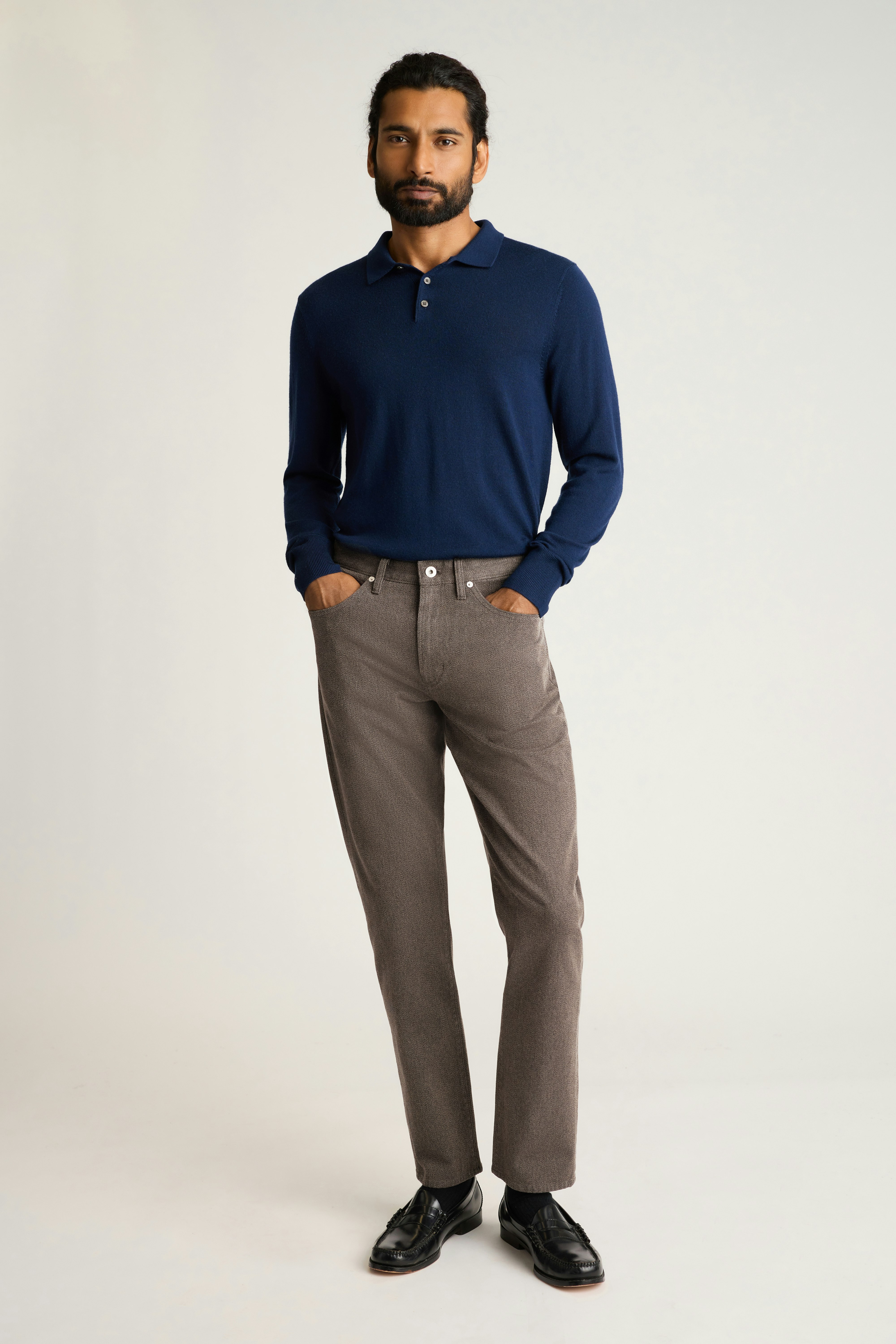 Ridgewood Textured 5-Pocket Pant brown twill