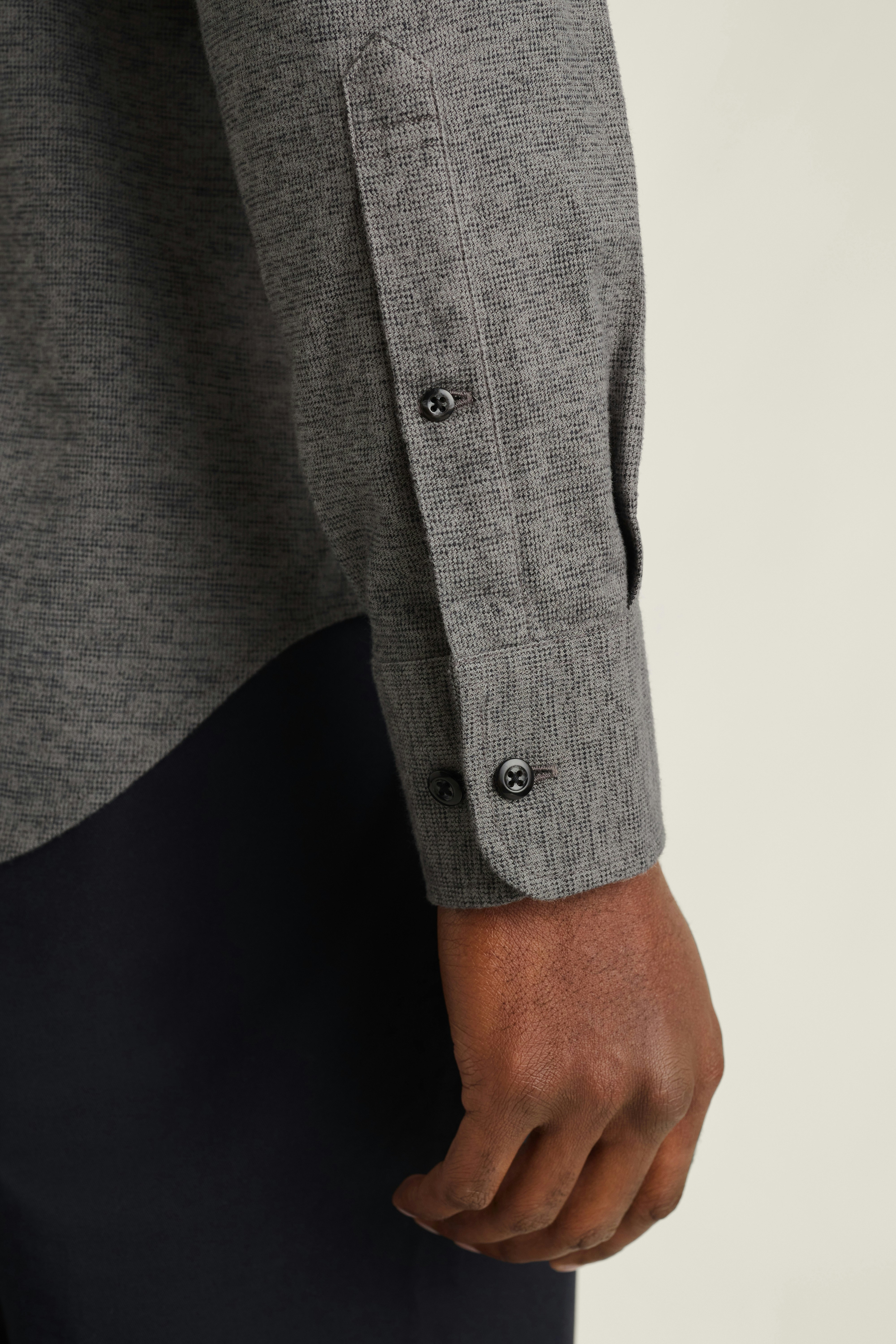 Everyday Lightweight Flannel Shirt dark grey dobby houndstooth