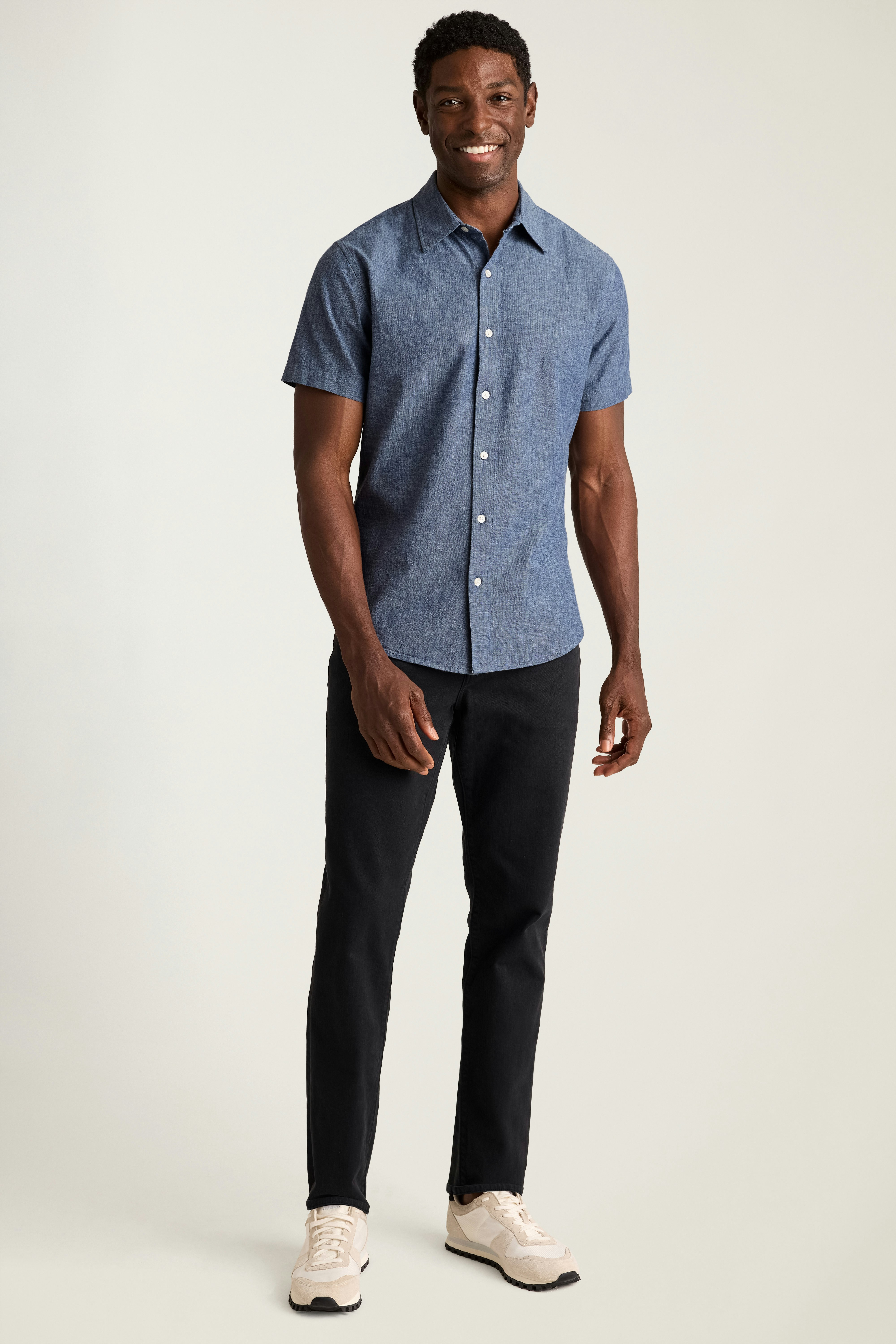 Riviera Short Sleeve Shirt dark wash chambray
