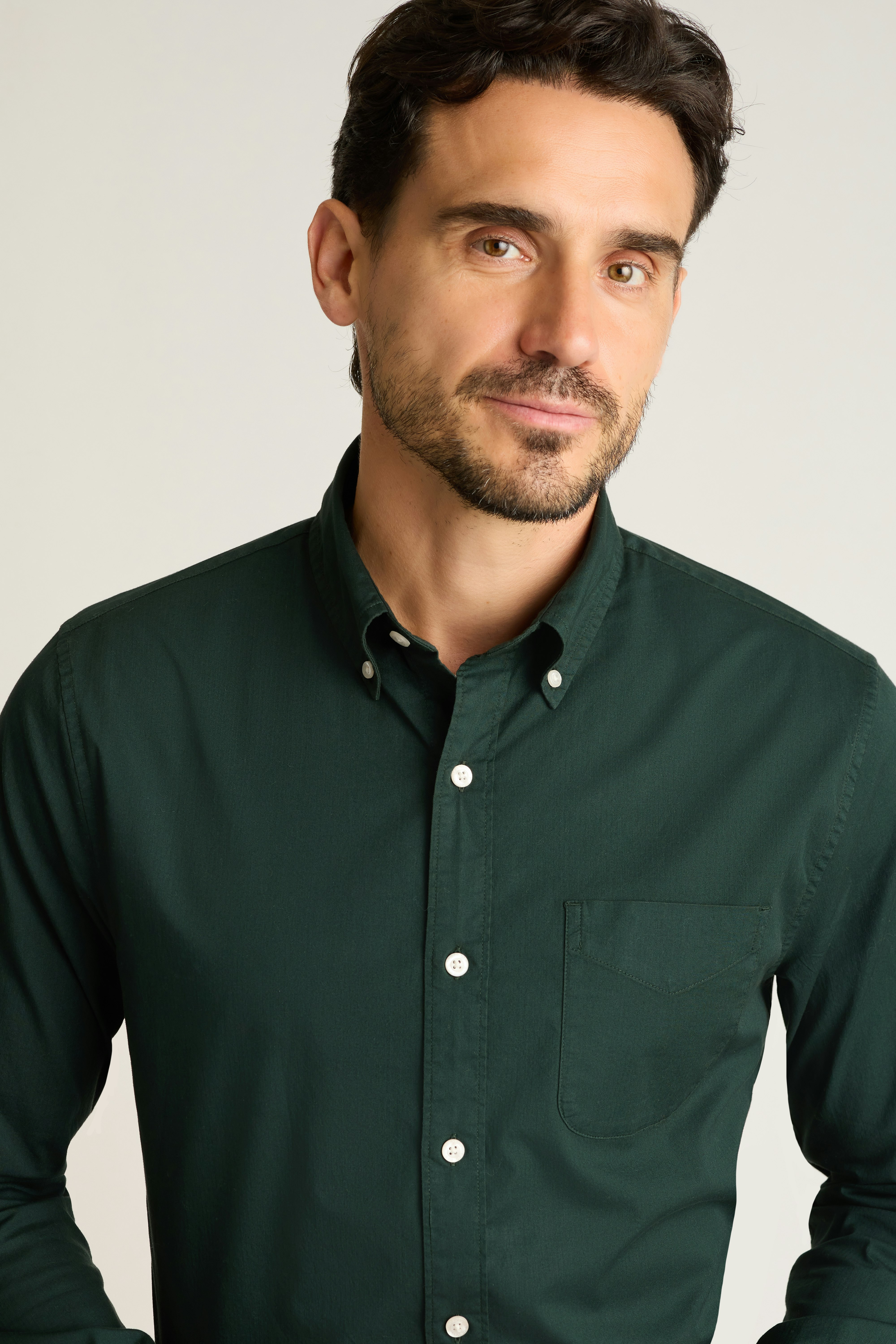 Everyday Shirt forest green herringbone