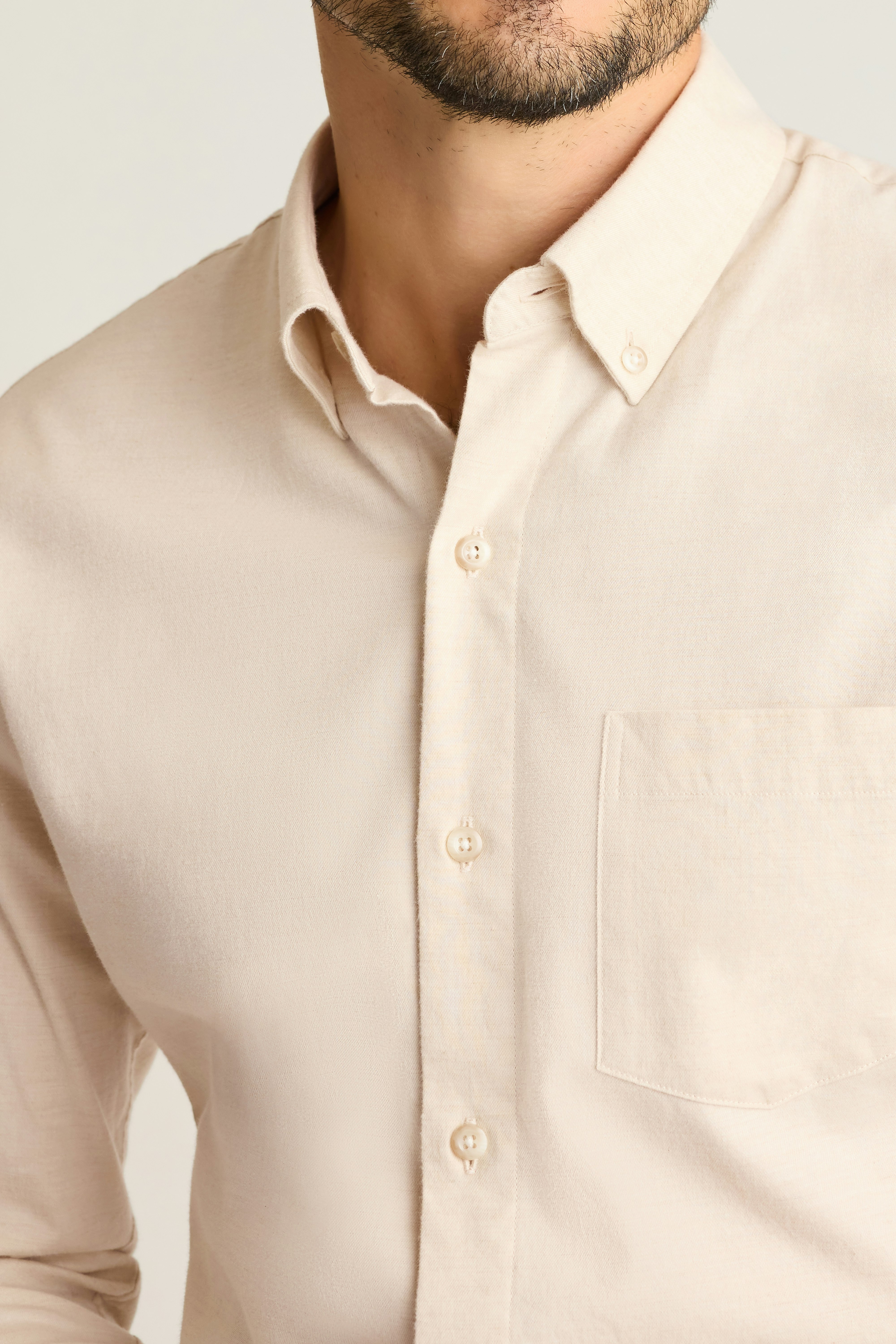 Everyday Lightweight Flannel Shirt cream twill