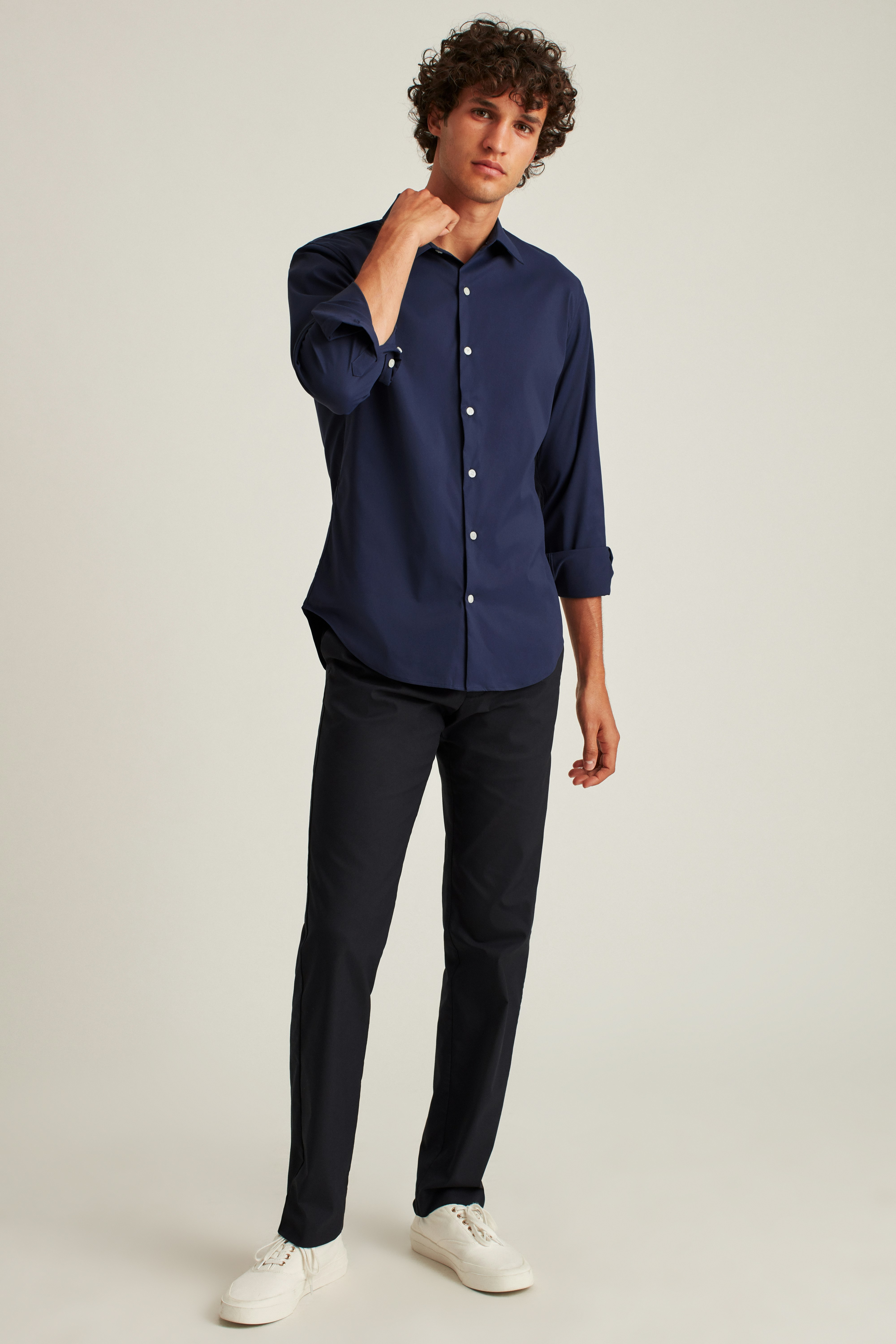 Tech Button Down Shirt navy