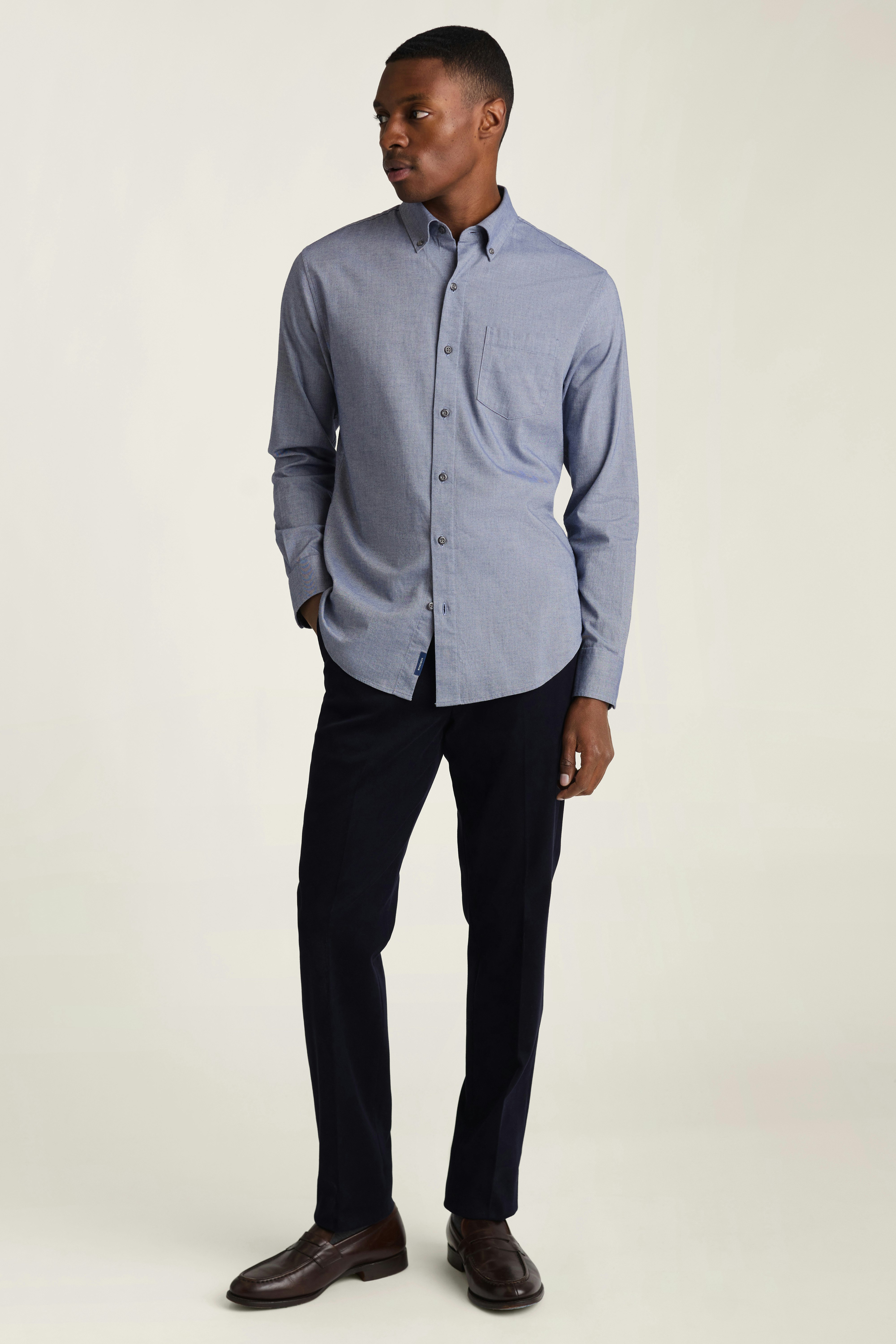 Everyday Lightweight Flannel Shirt blue twill