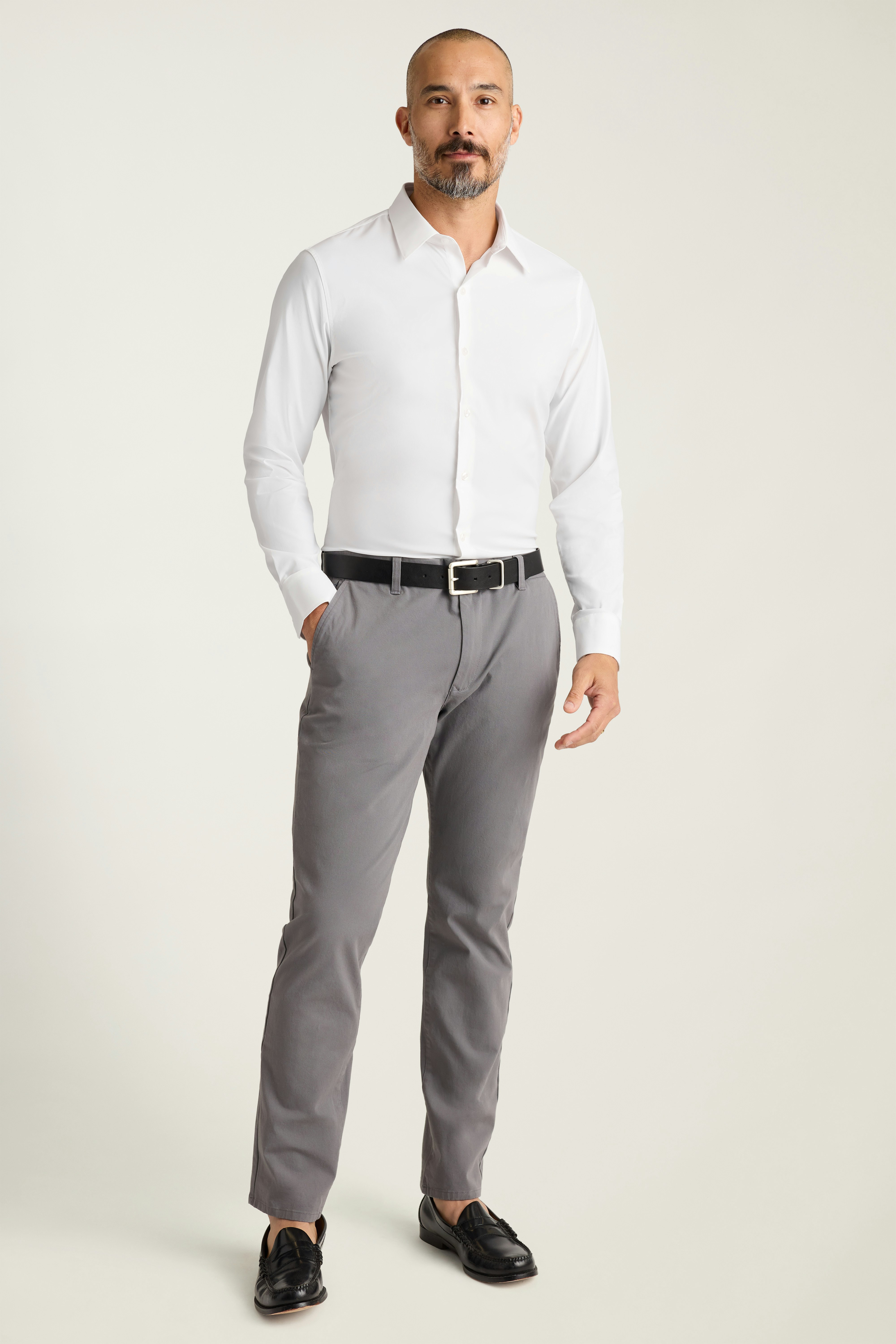 Tech Button Down Shirt white