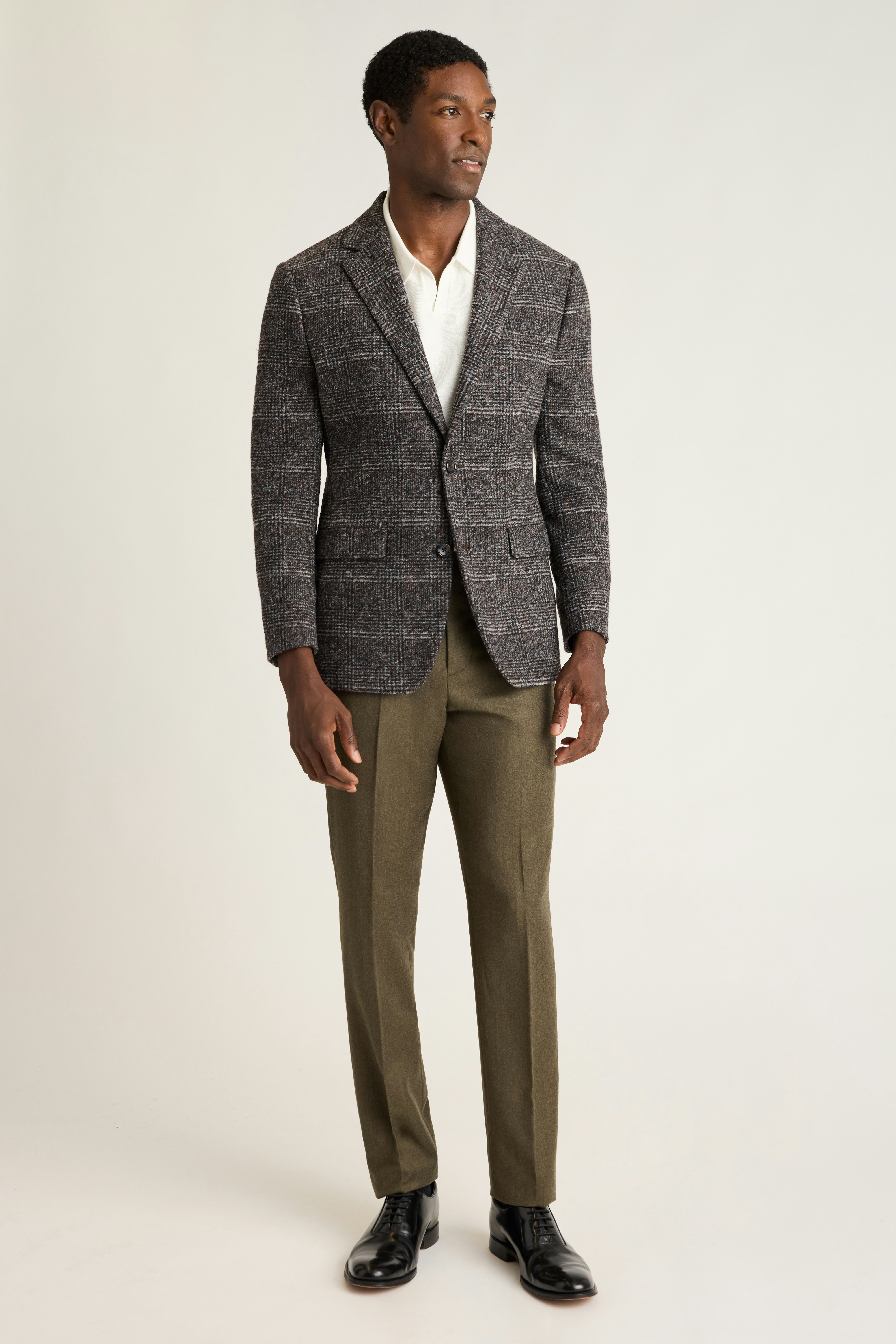 Jetsetter Knit Blazer charcoal grey check