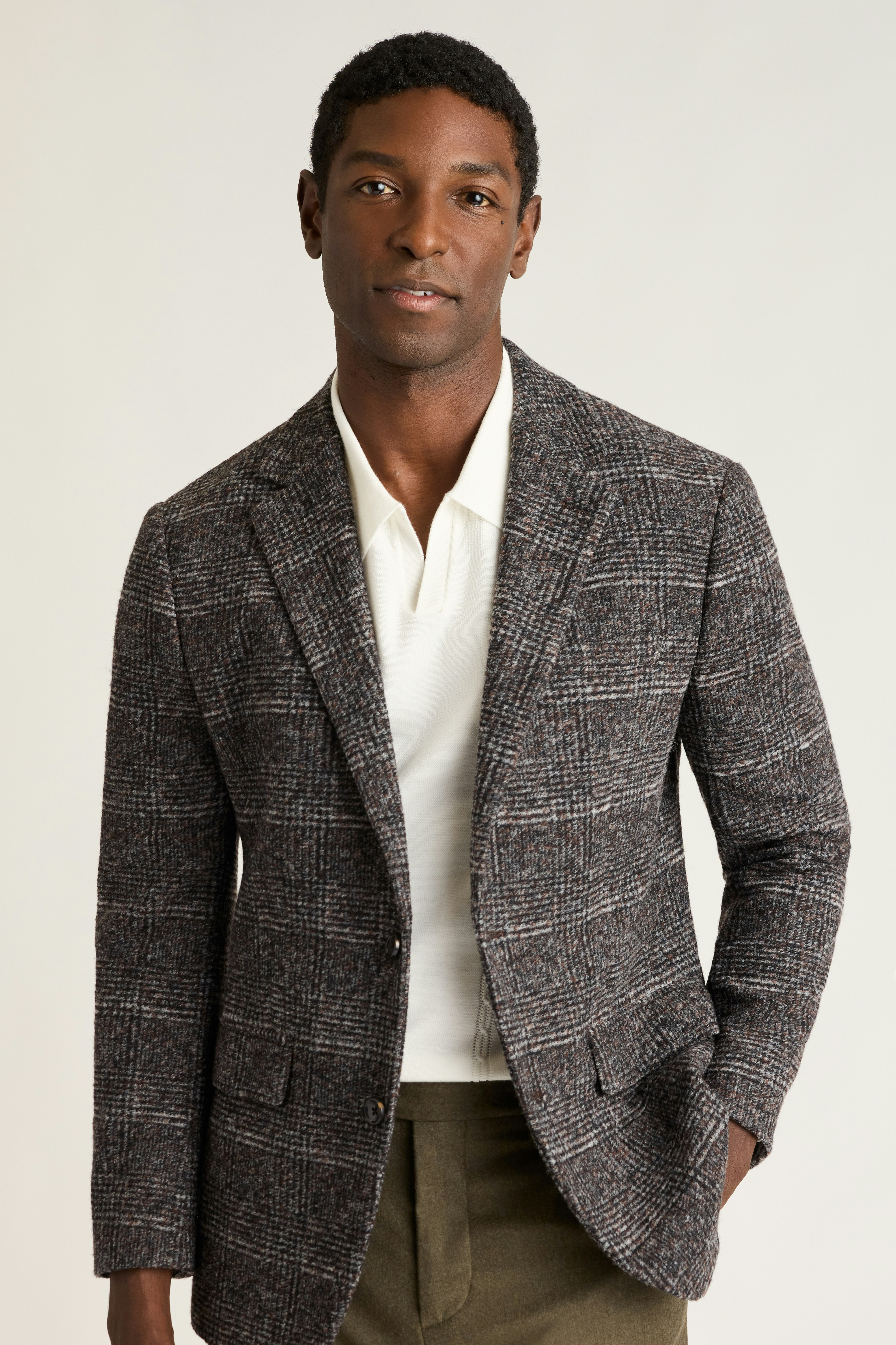 Jetsetter Knit Blazer charcoal grey check