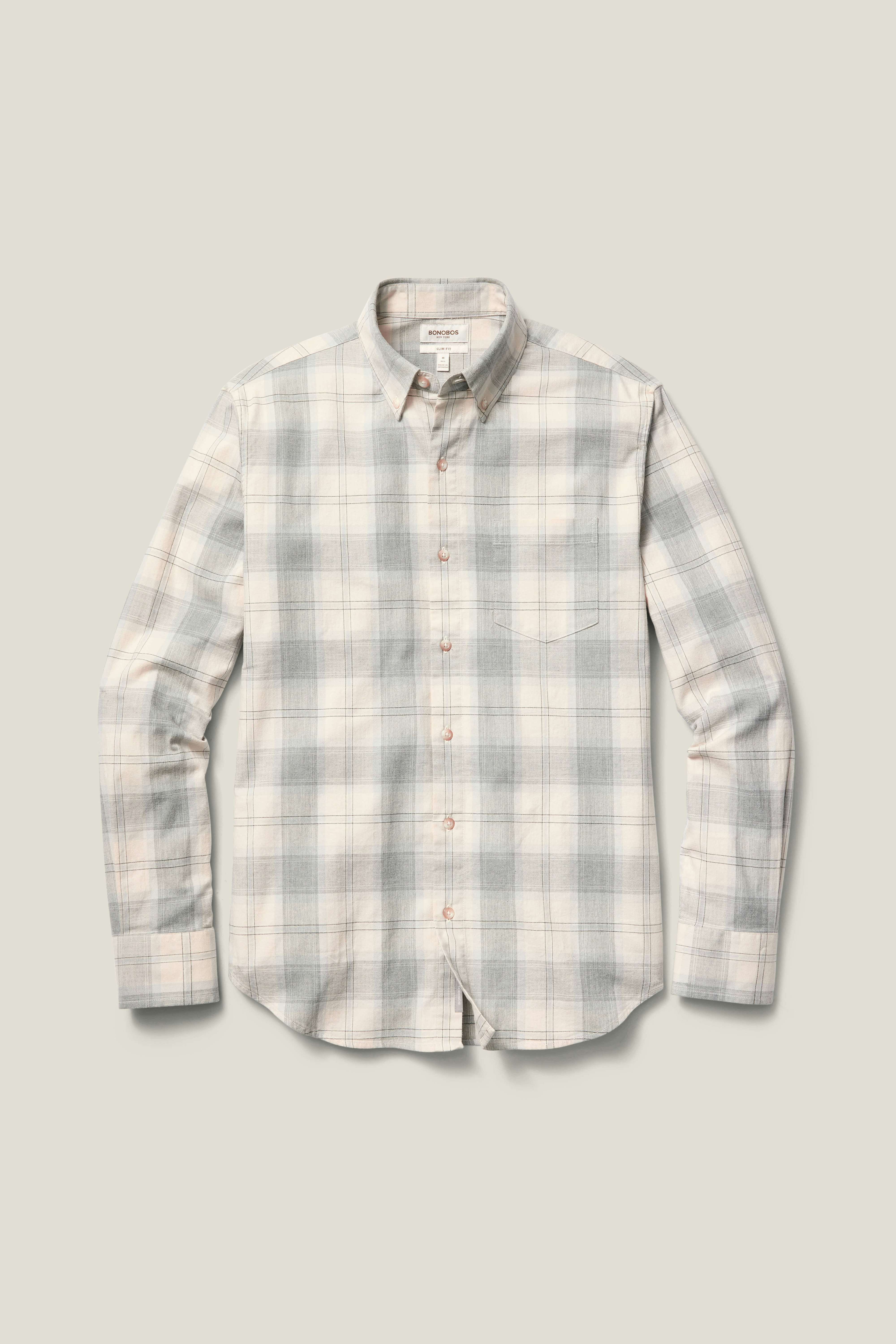 Everyday Lightweight Flannel Shirt ice grey plaid