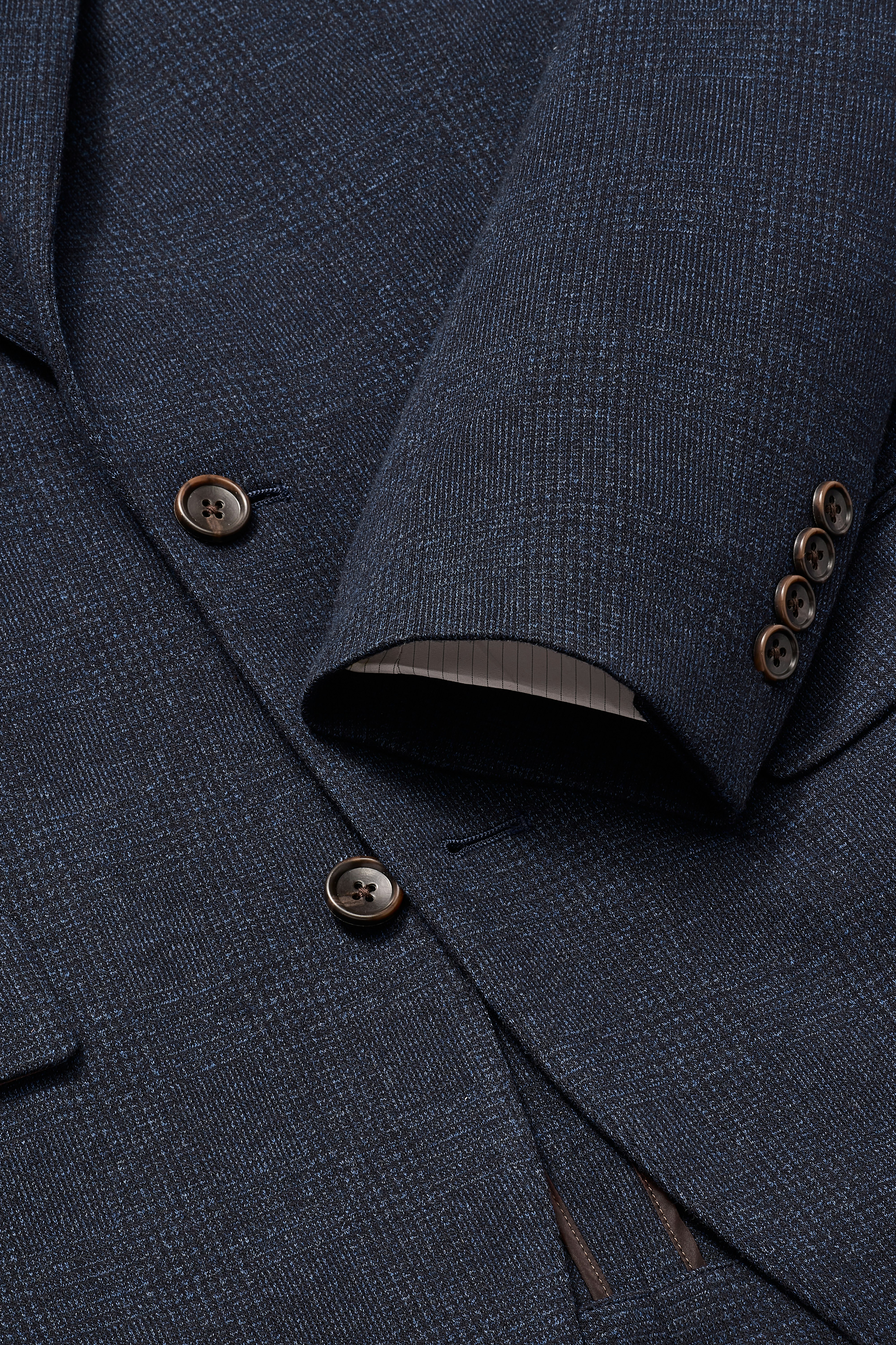 Jetsetter Knit Blazer navy blue glen check