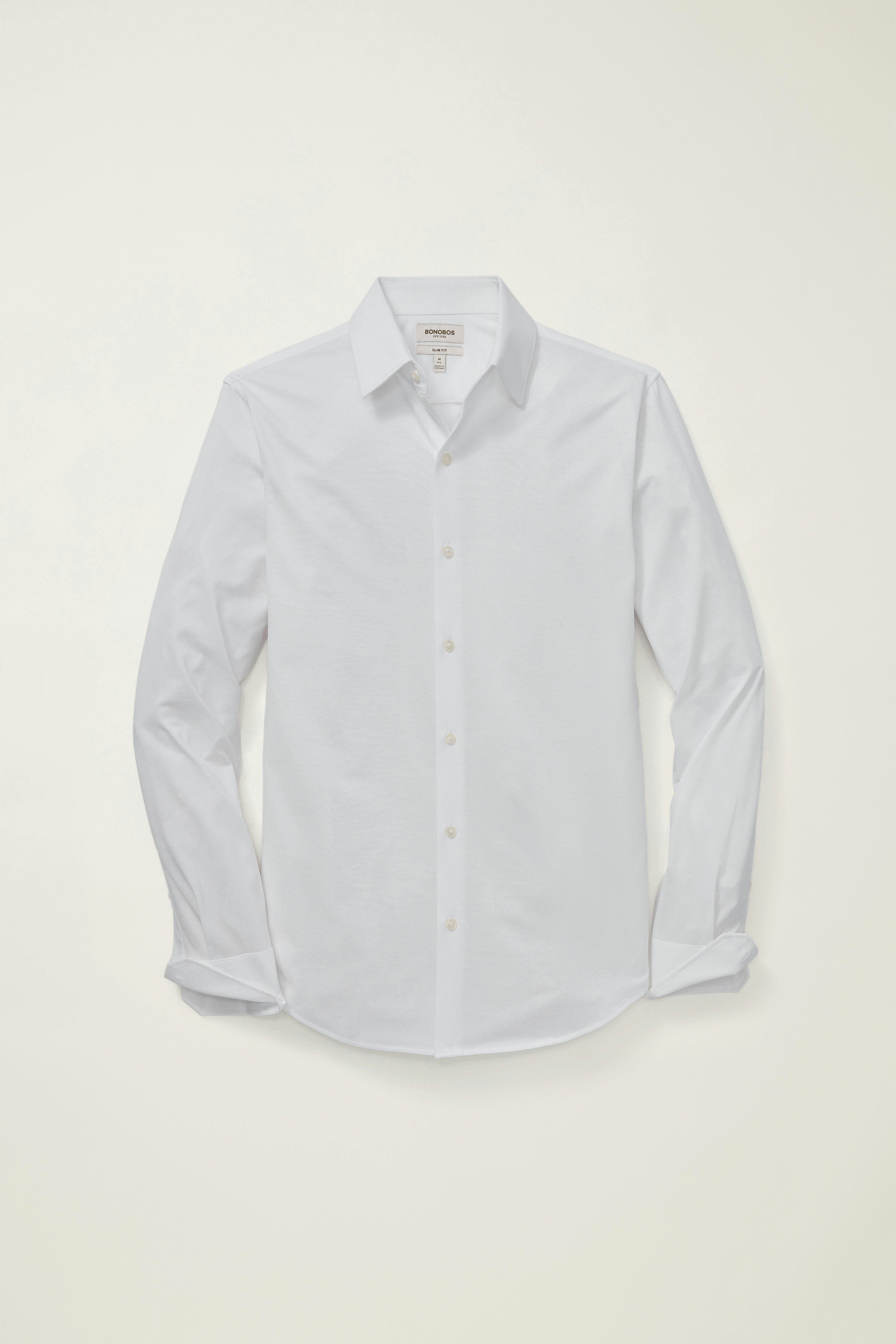 Tech Pique Button Down Shirt white texture