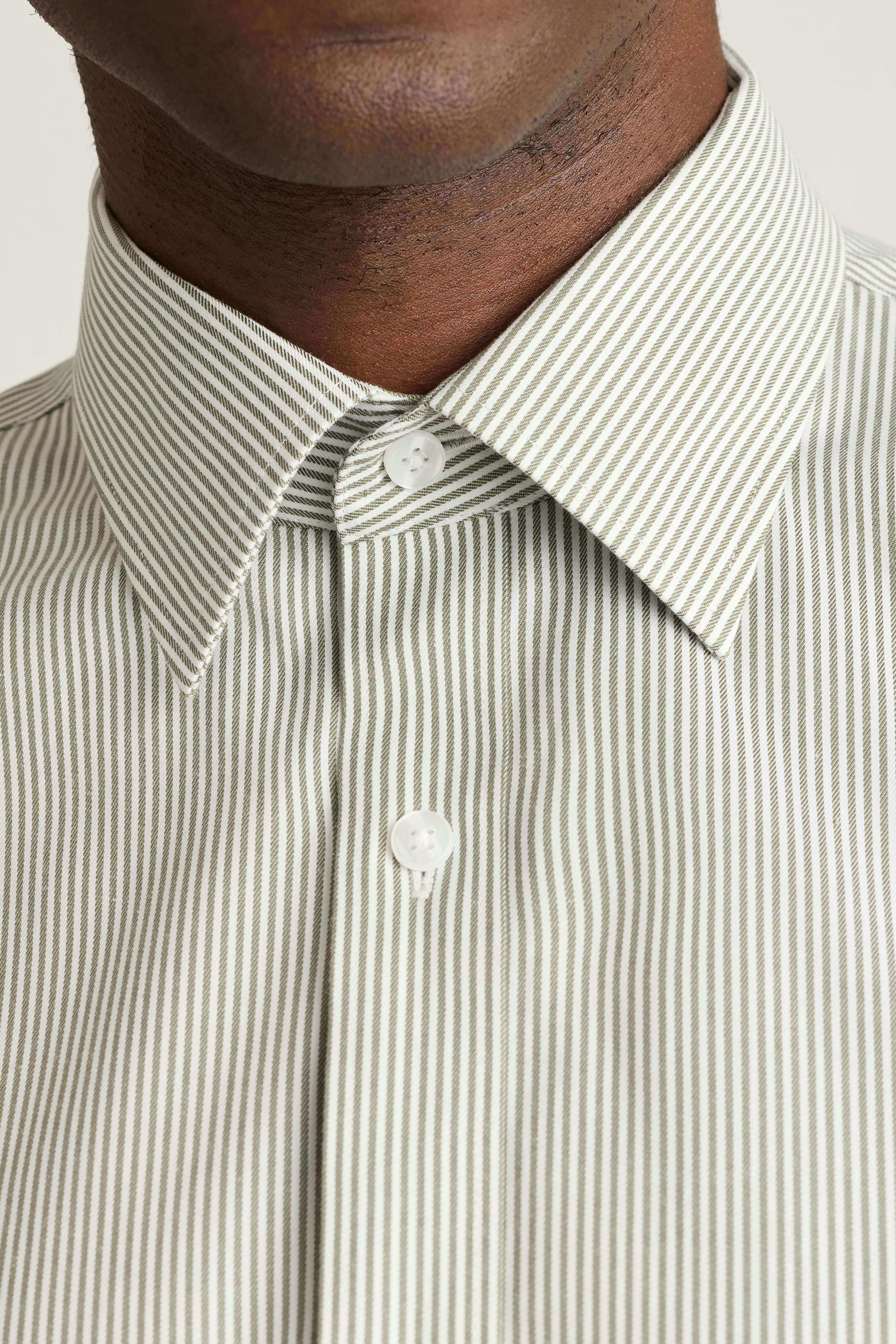 Weekday Warrior Dress Shirt olive melville stripe