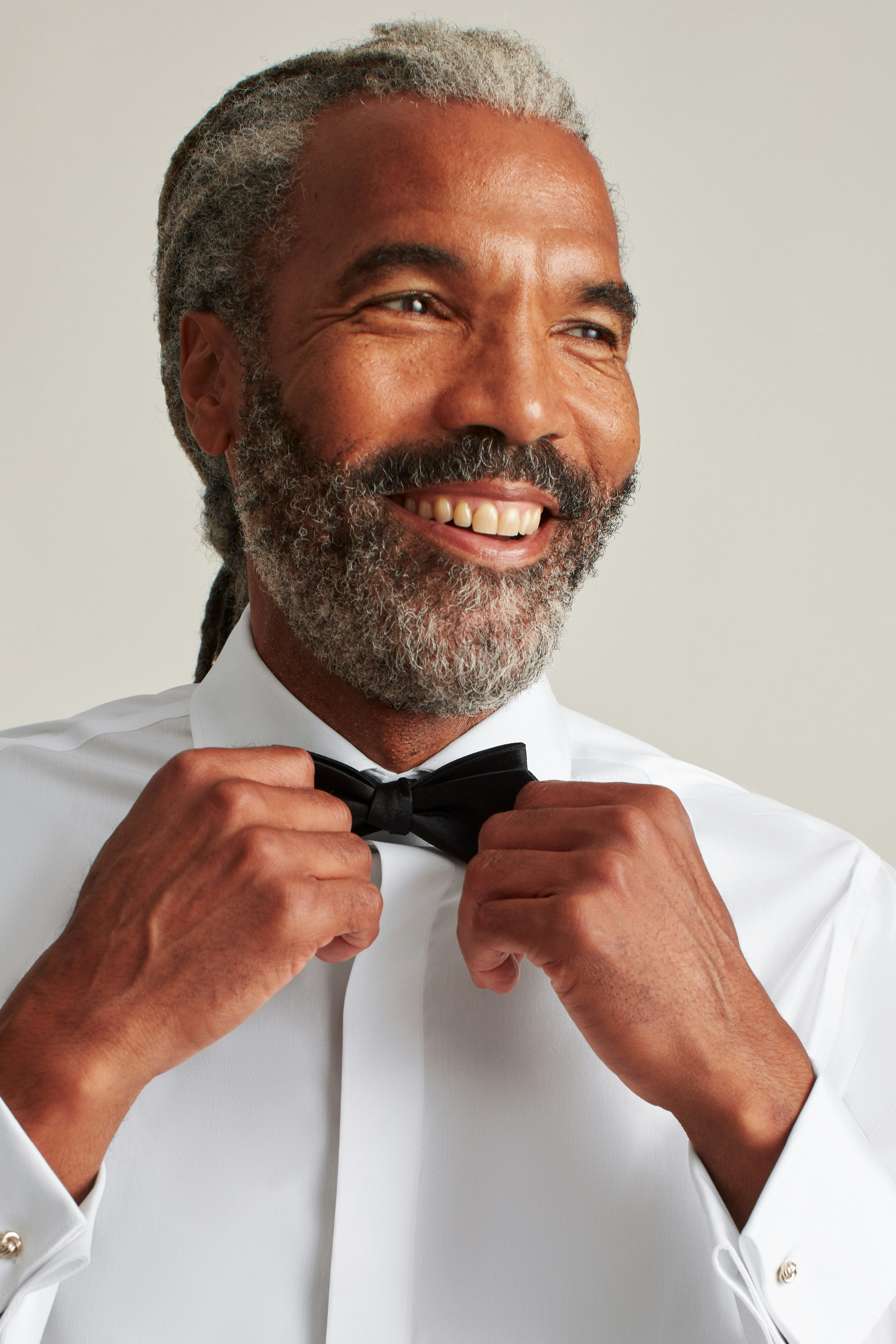 Empire Stretch Tuxedo Shirt white