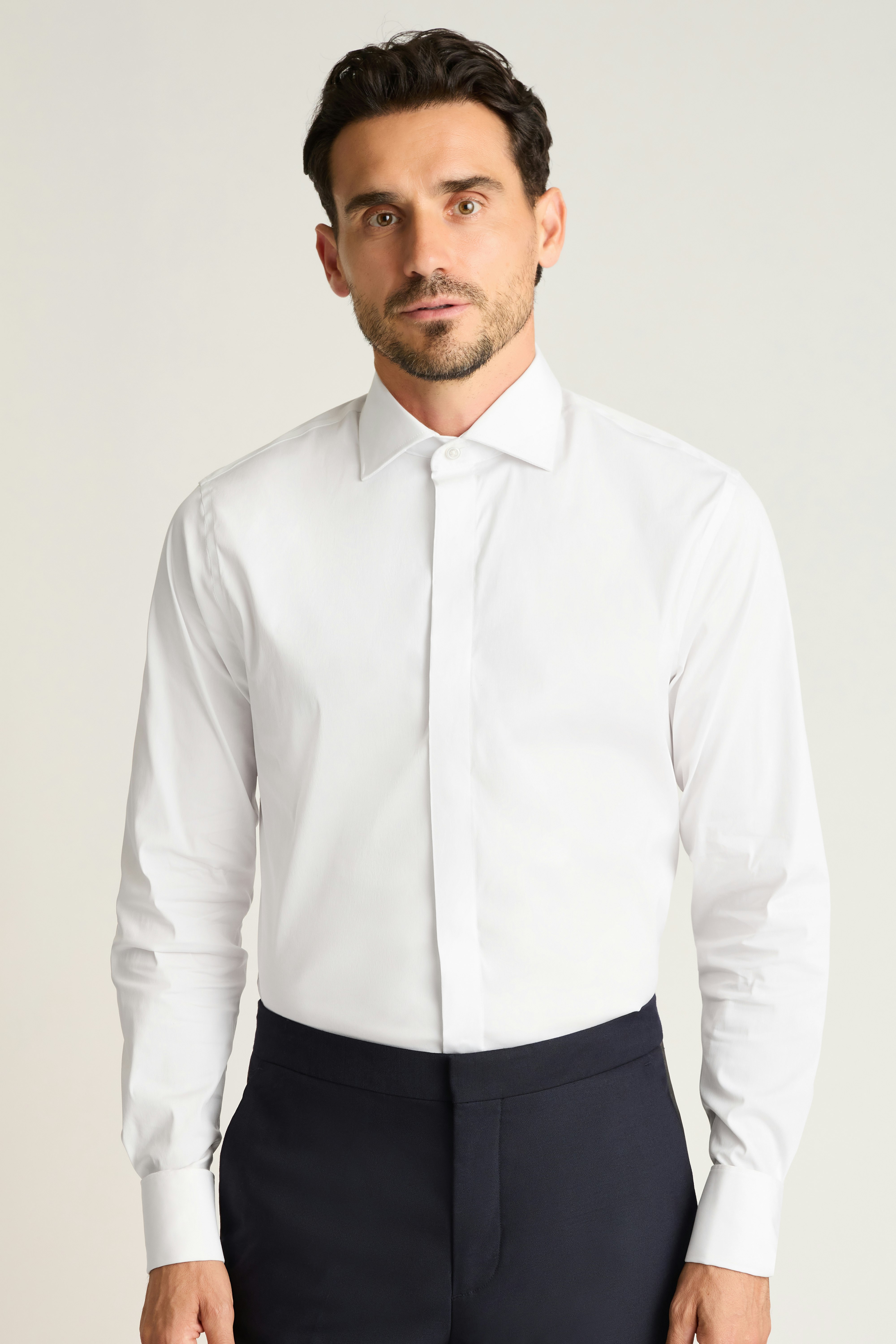 Empire Stretch Tuxedo Shirt white