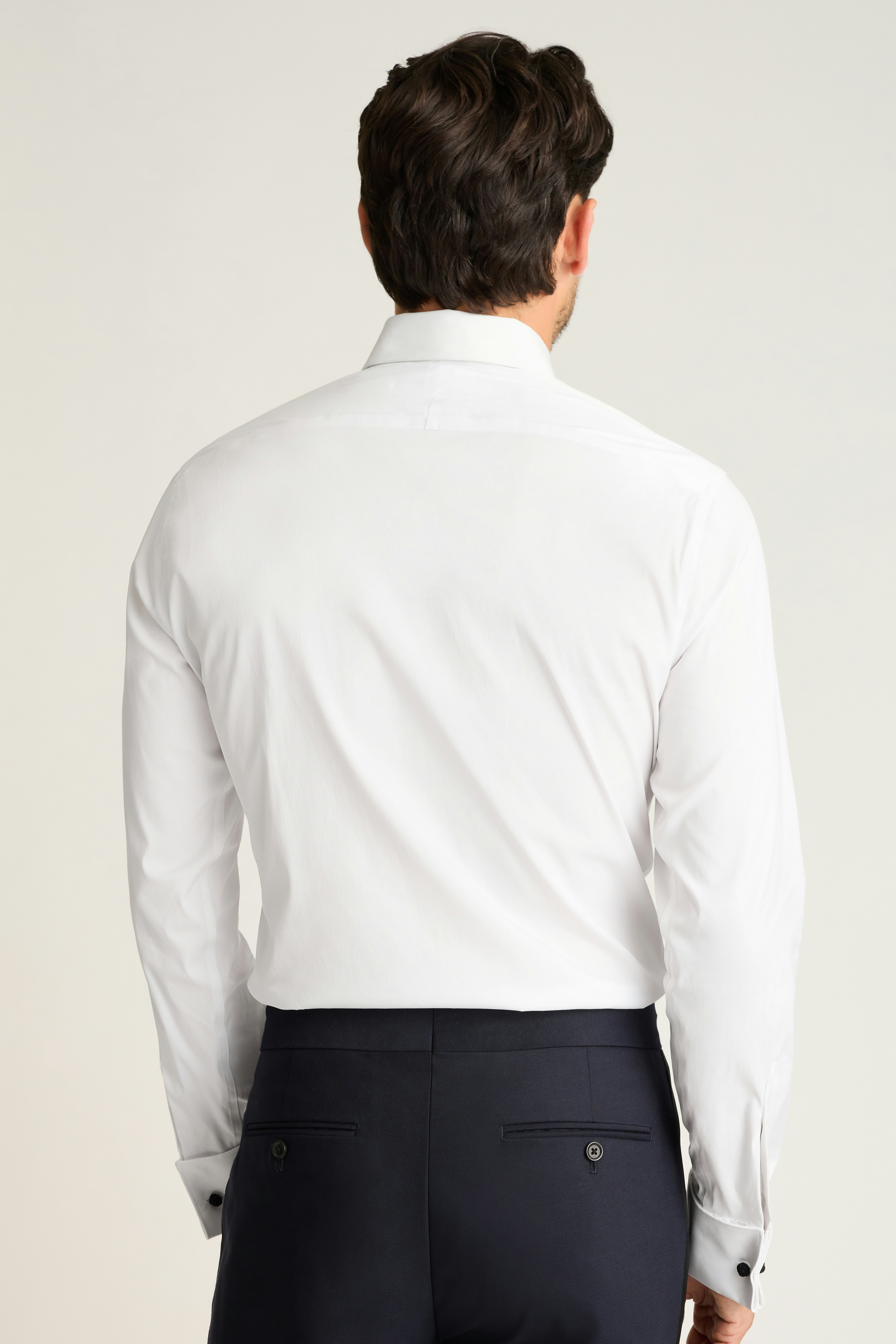 Empire Stretch Tuxedo Shirt white