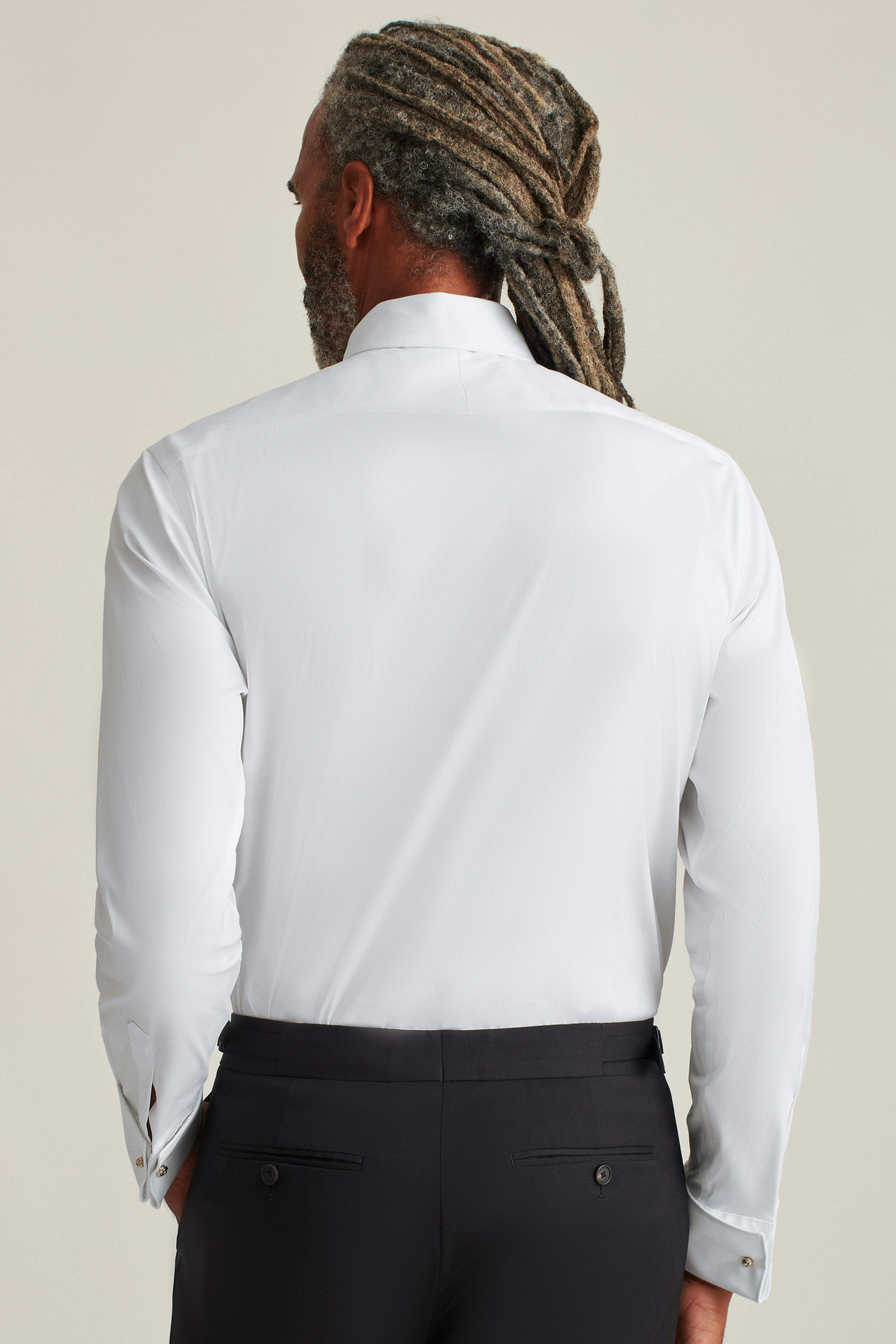 Empire Stretch Tuxedo Shirt white