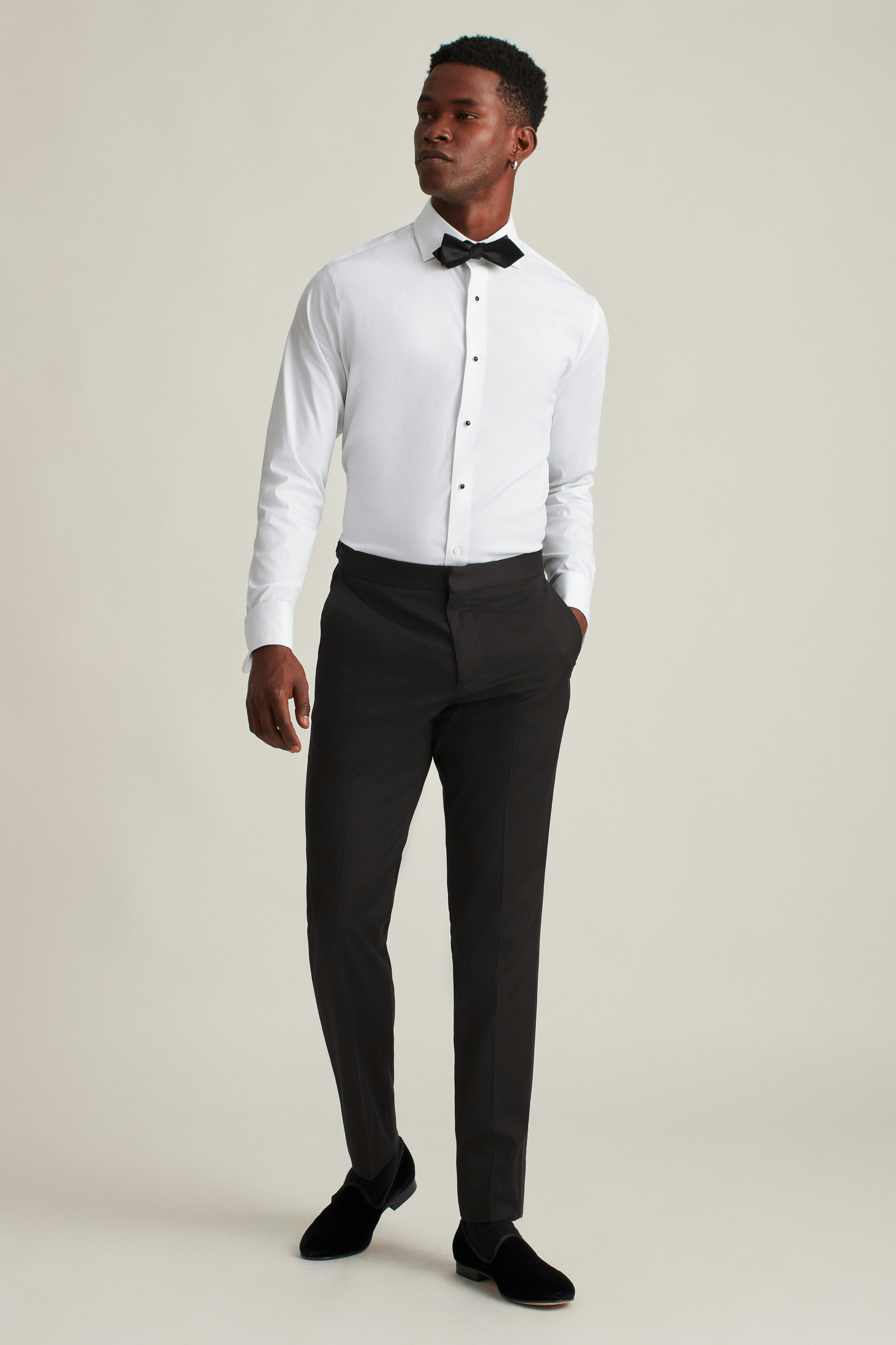 Empire Stretch Tuxedo Shirt white with studs
