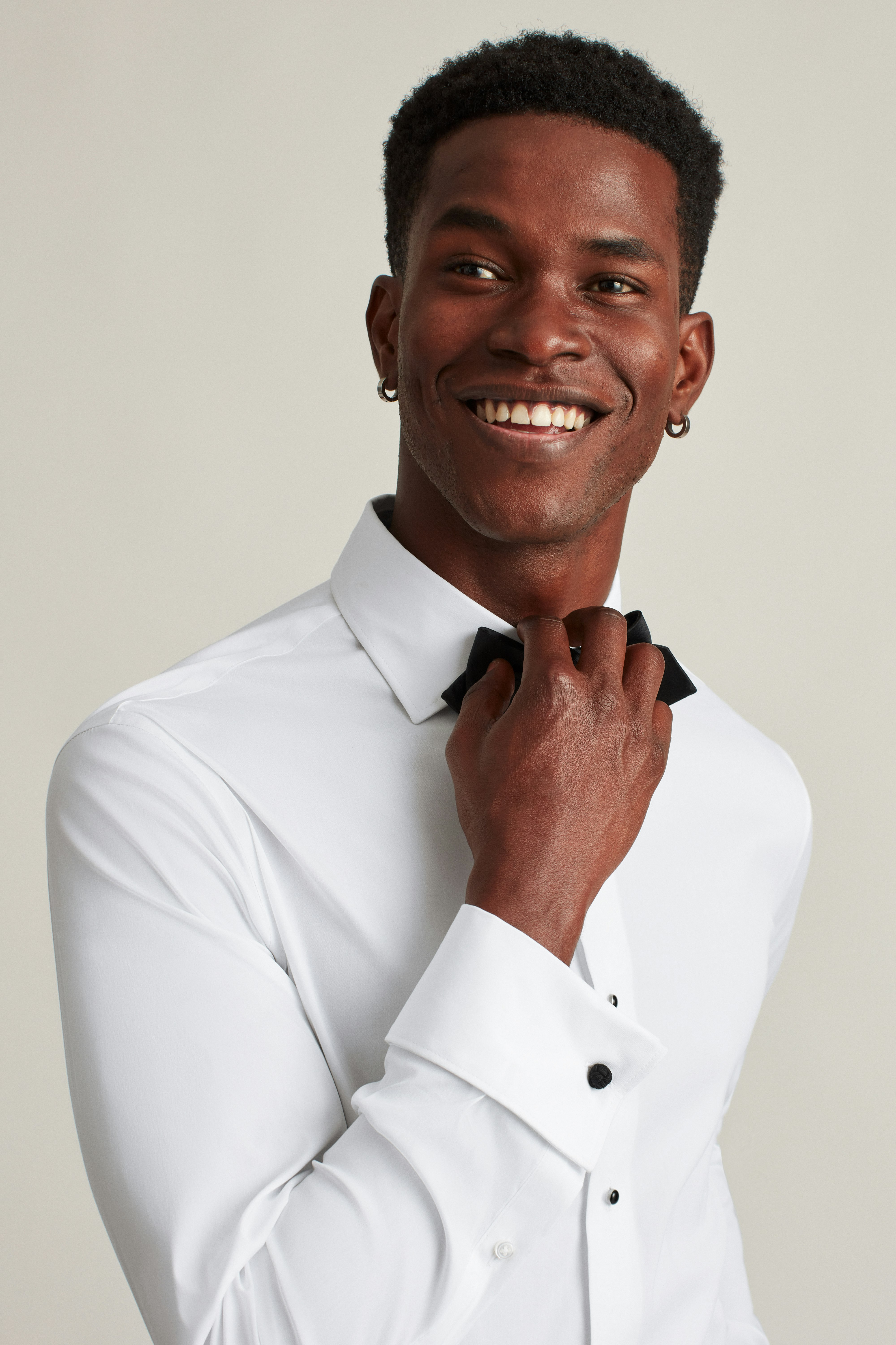 Empire Stretch Tuxedo Shirt white with studs