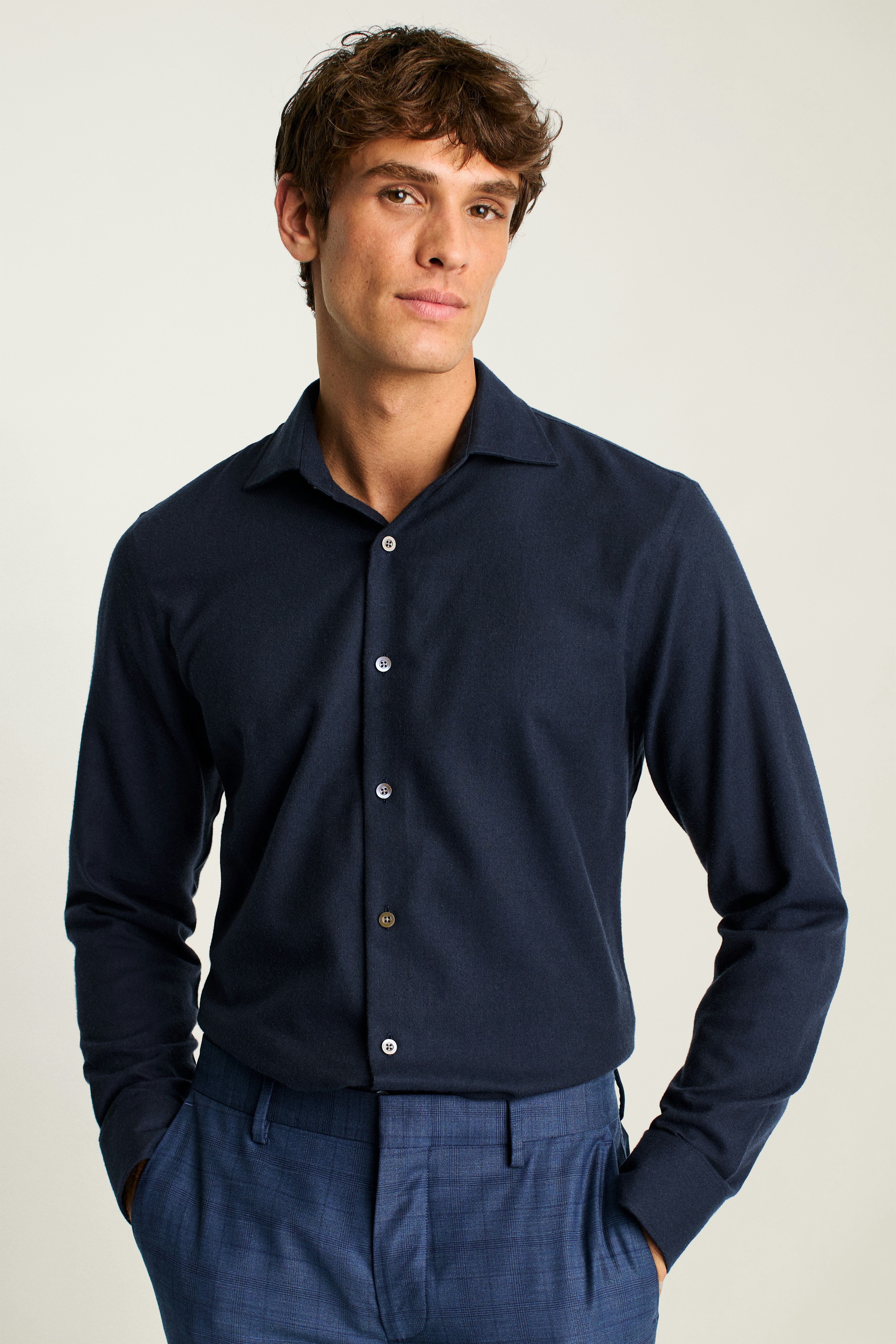 Jetsetter Premium Merino Dress Shirt navy blue