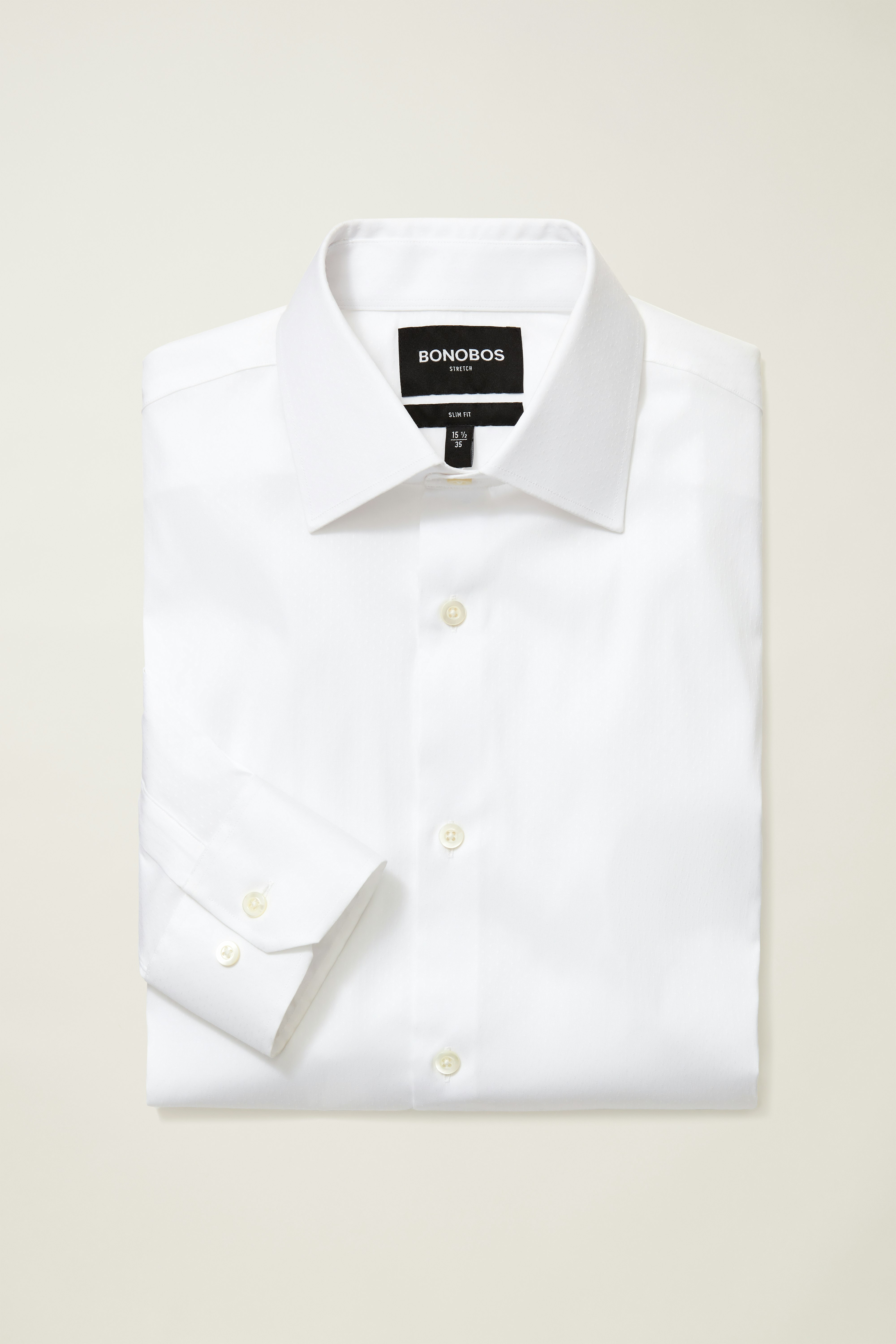 Jetsetter Stretch Dress Shirt - Athletic Fit white textured dobby