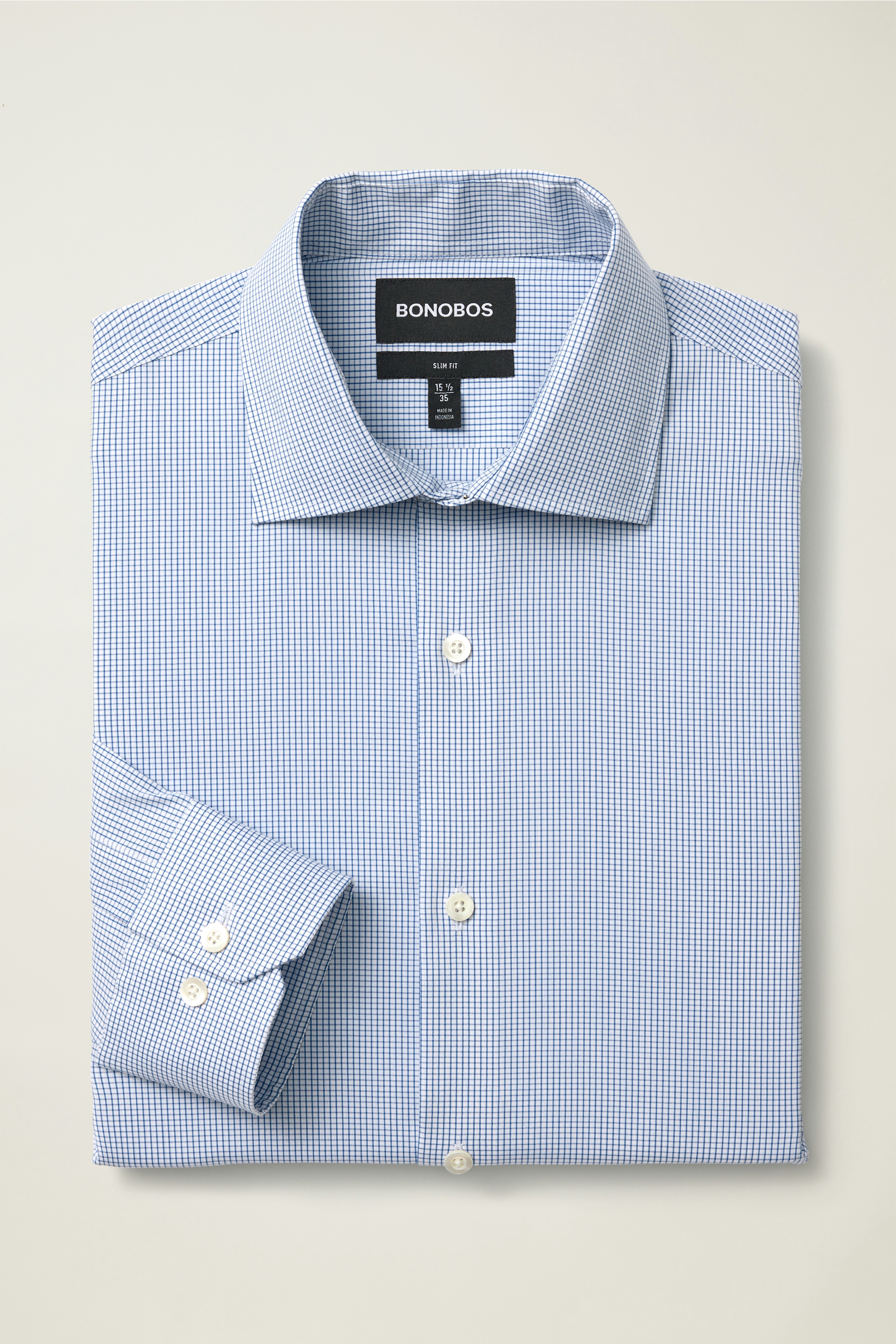 Jetsetter Stretch Dress Shirt - Athletic Fit navy mini check