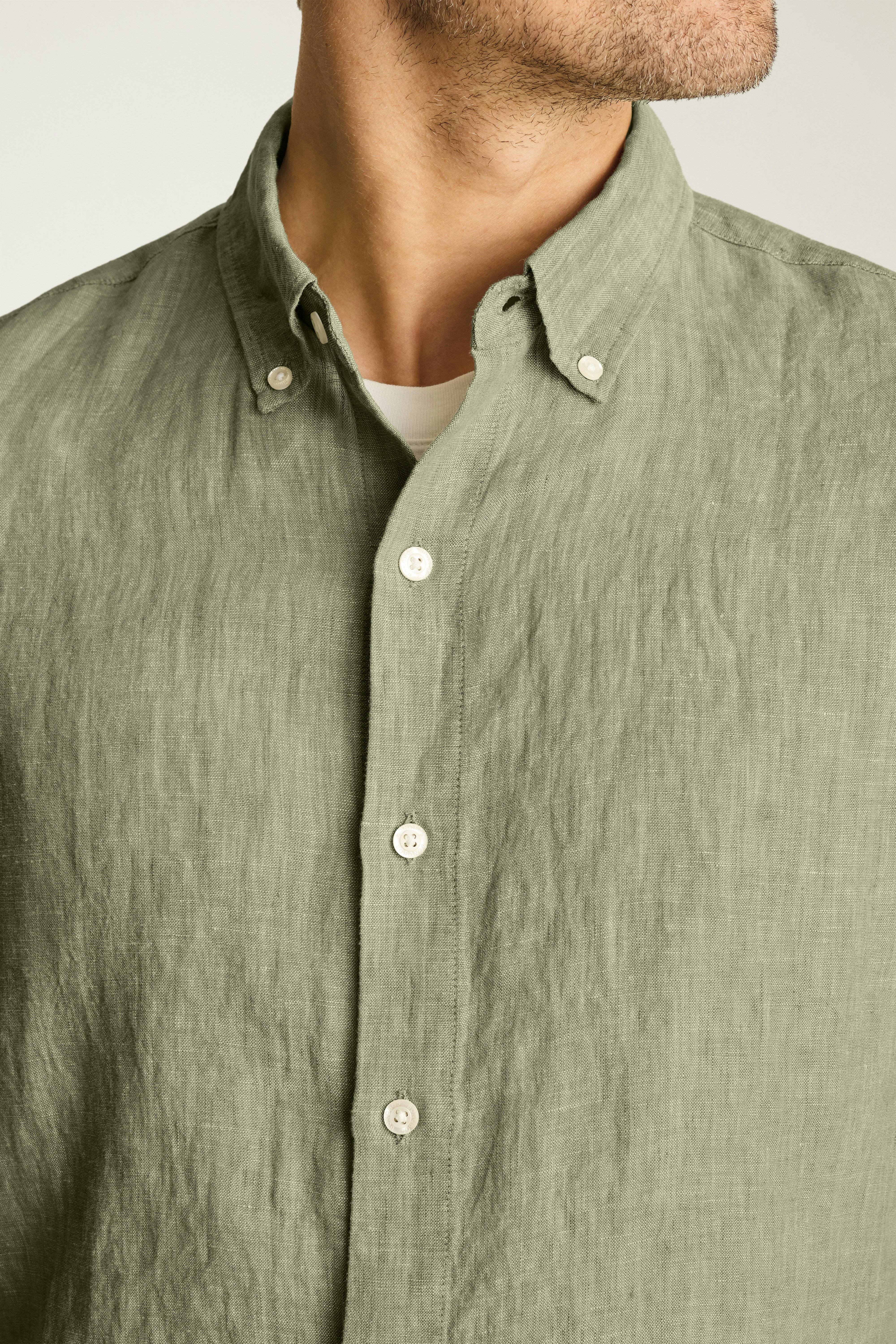 Riviera Linen Short Sleeve Shirt dusty green