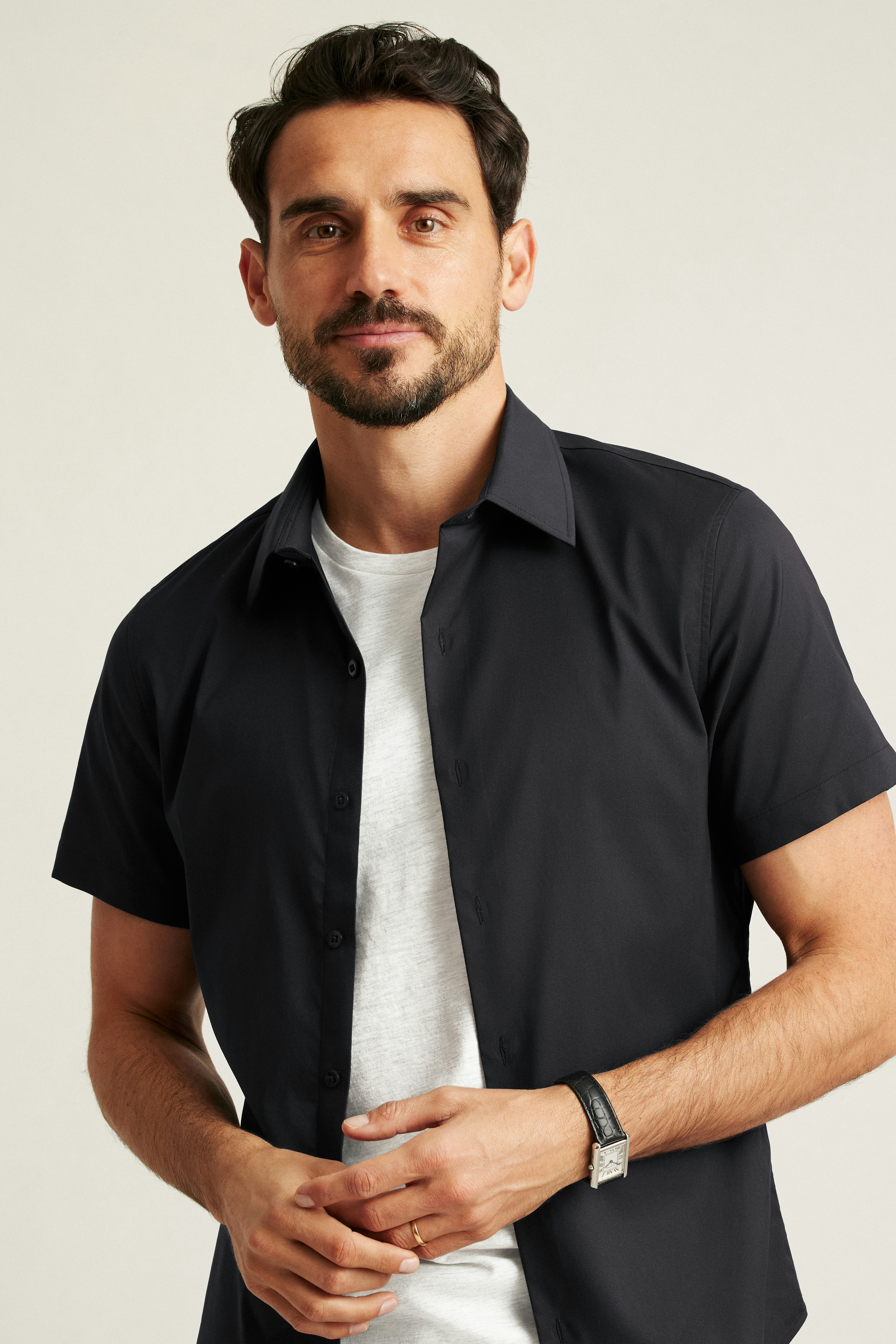 Tech Short Sleeve Shirt solid jet black