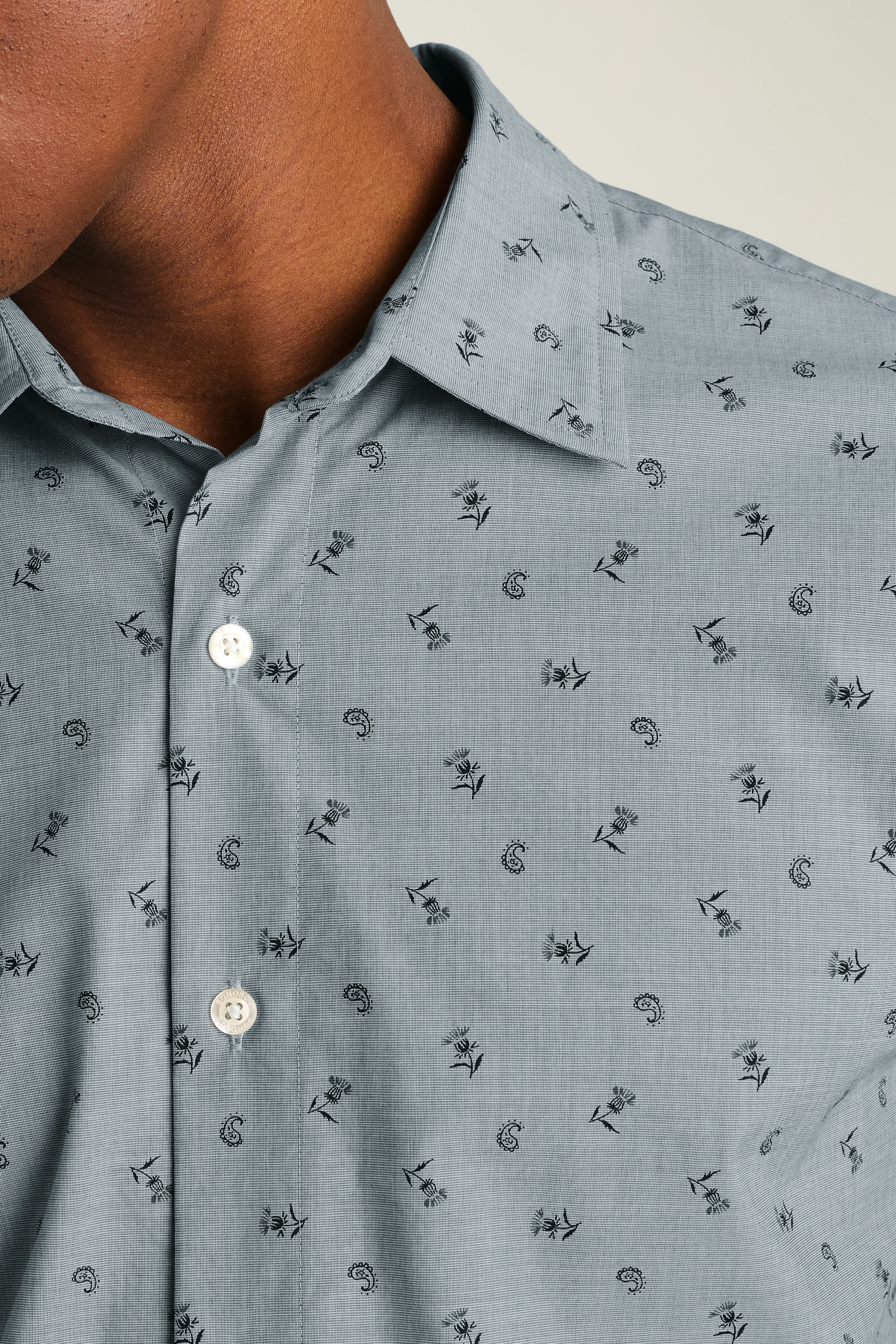 Riviera Short Sleeve Shirt blue paisley floral